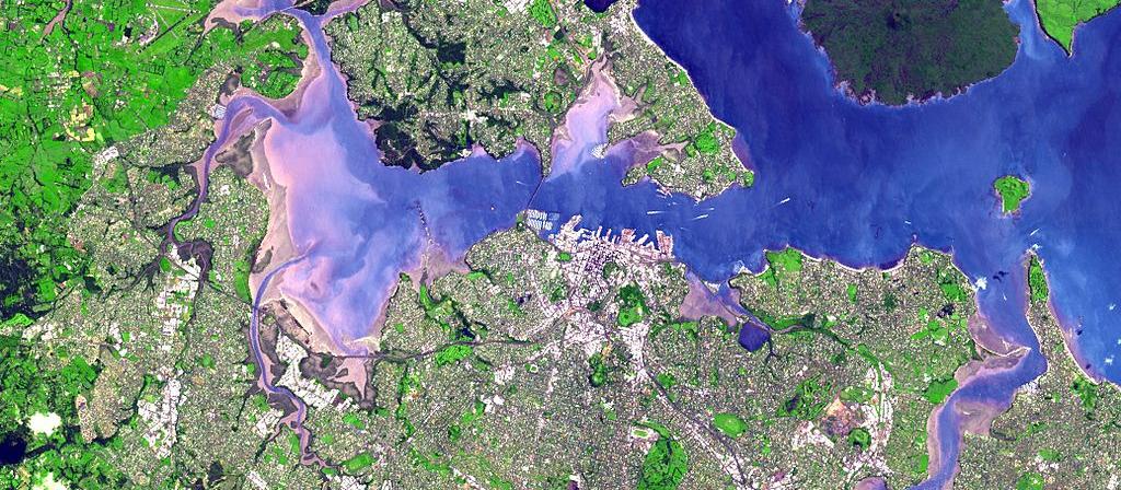 Auckland, map, satellite view