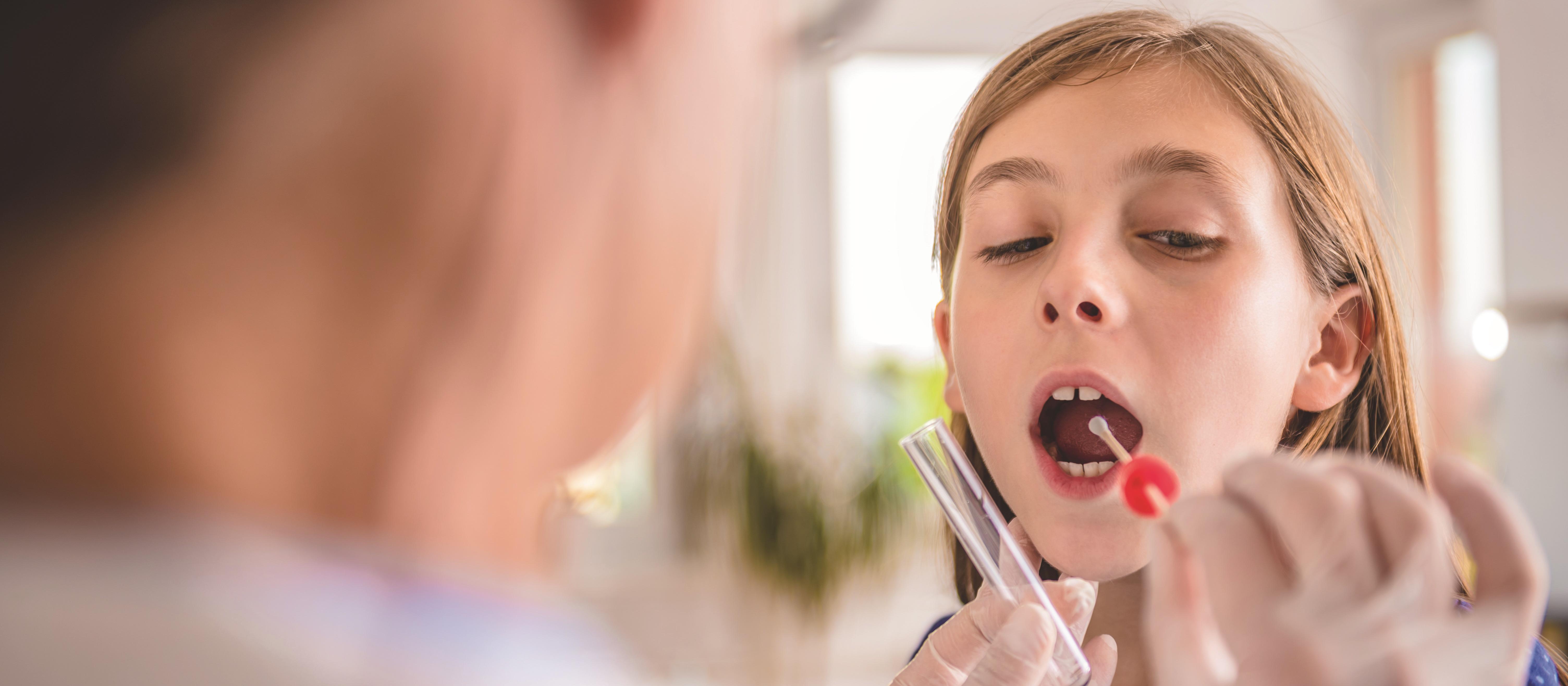 nurse throat swab, teen girl