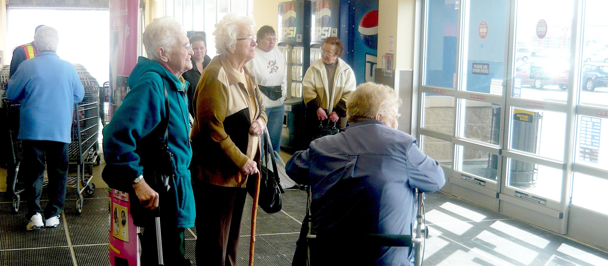 elderly, disabled, walking sticks