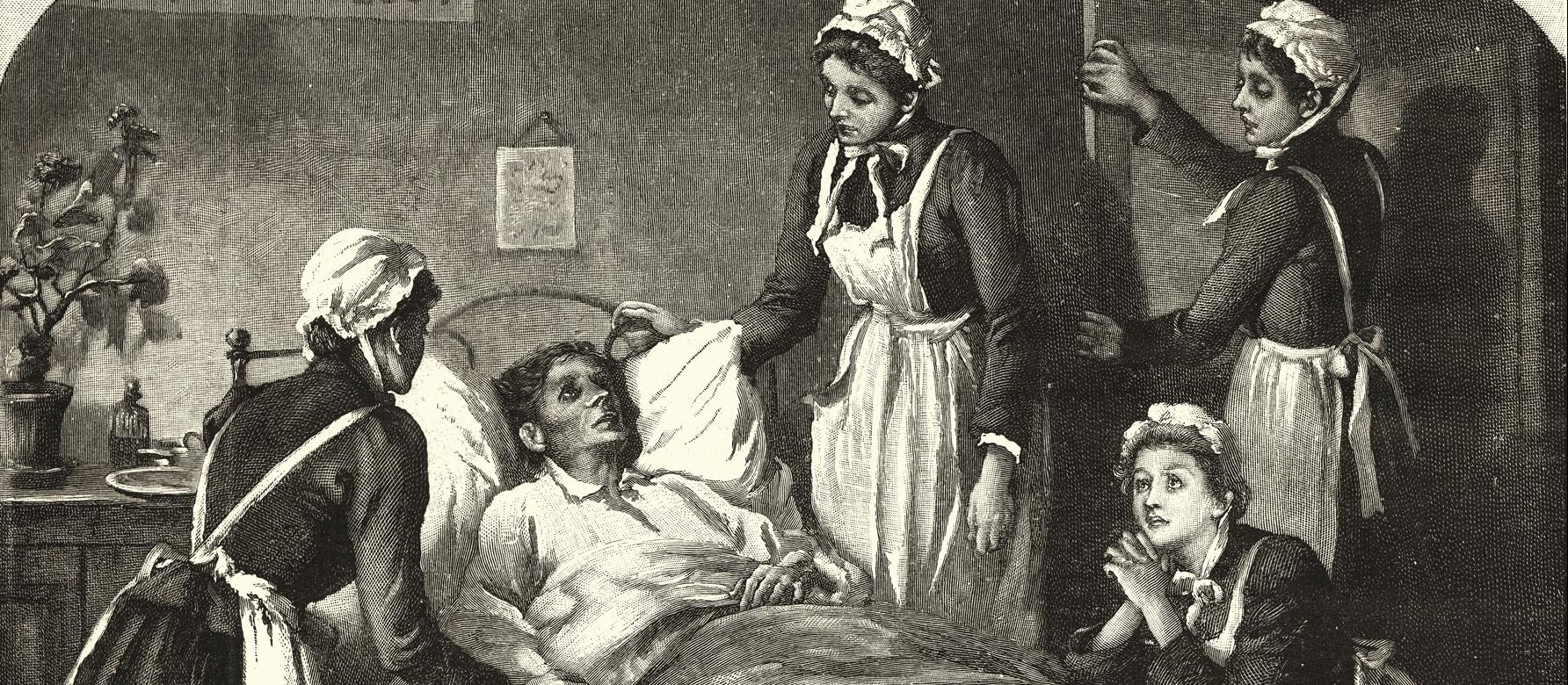 Victorian nurses aid the dying