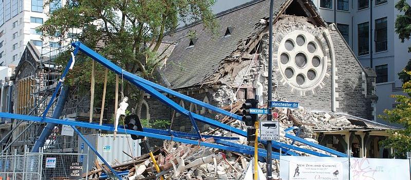 Trinity building, Christchurch earthquake [Flickr, Geoff Wilson] Trinity Building on Manchester Street, near the corner of Worcester Street