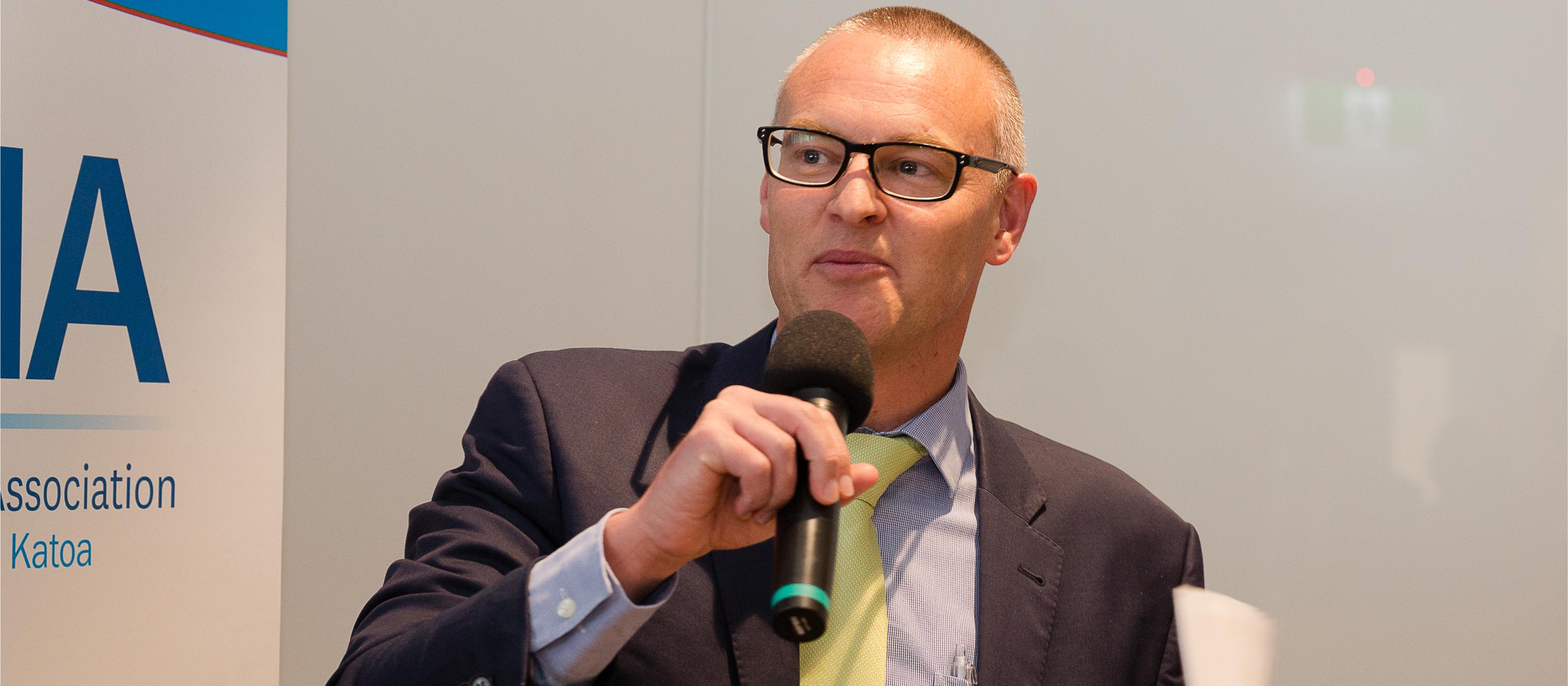 David Clark with microphone