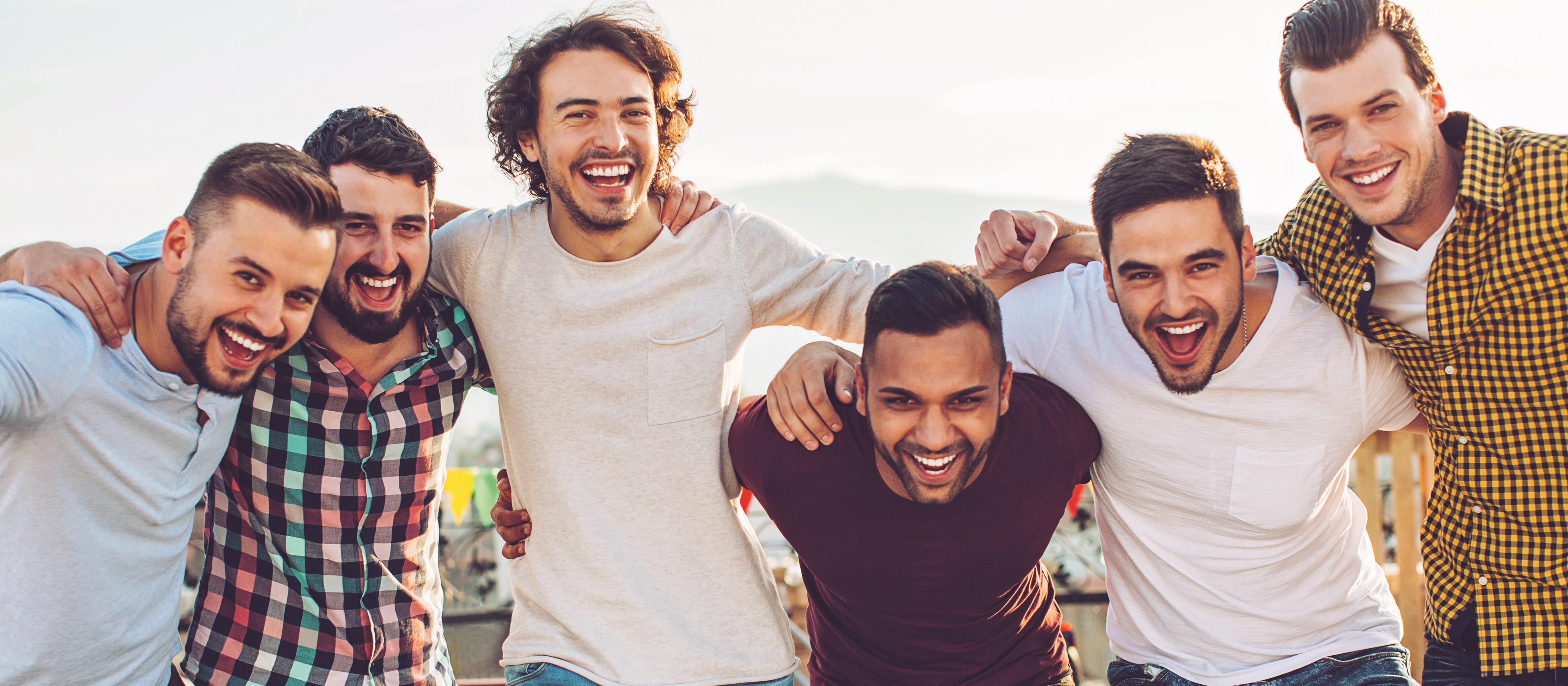 Young men having fun