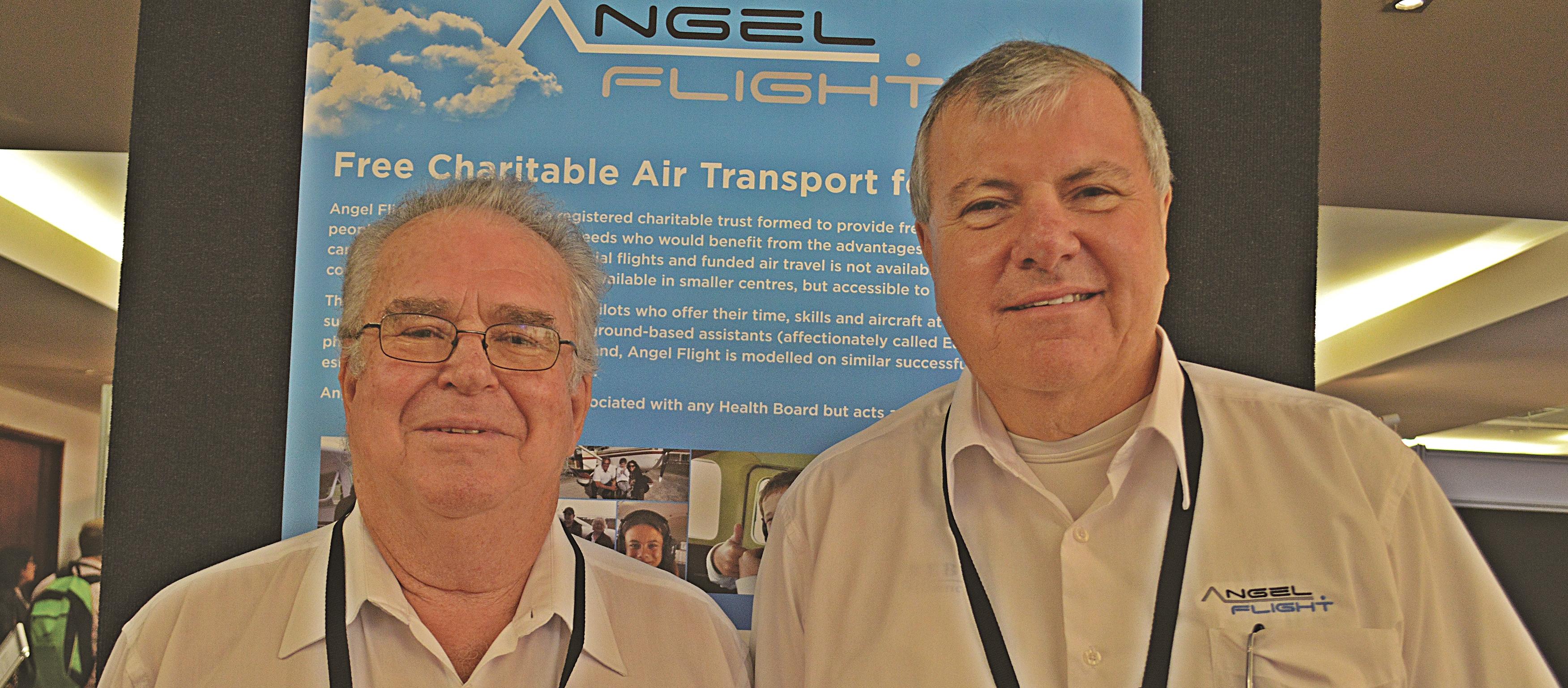 Angel Flight volunteers John Pringle and Steve Lowe 