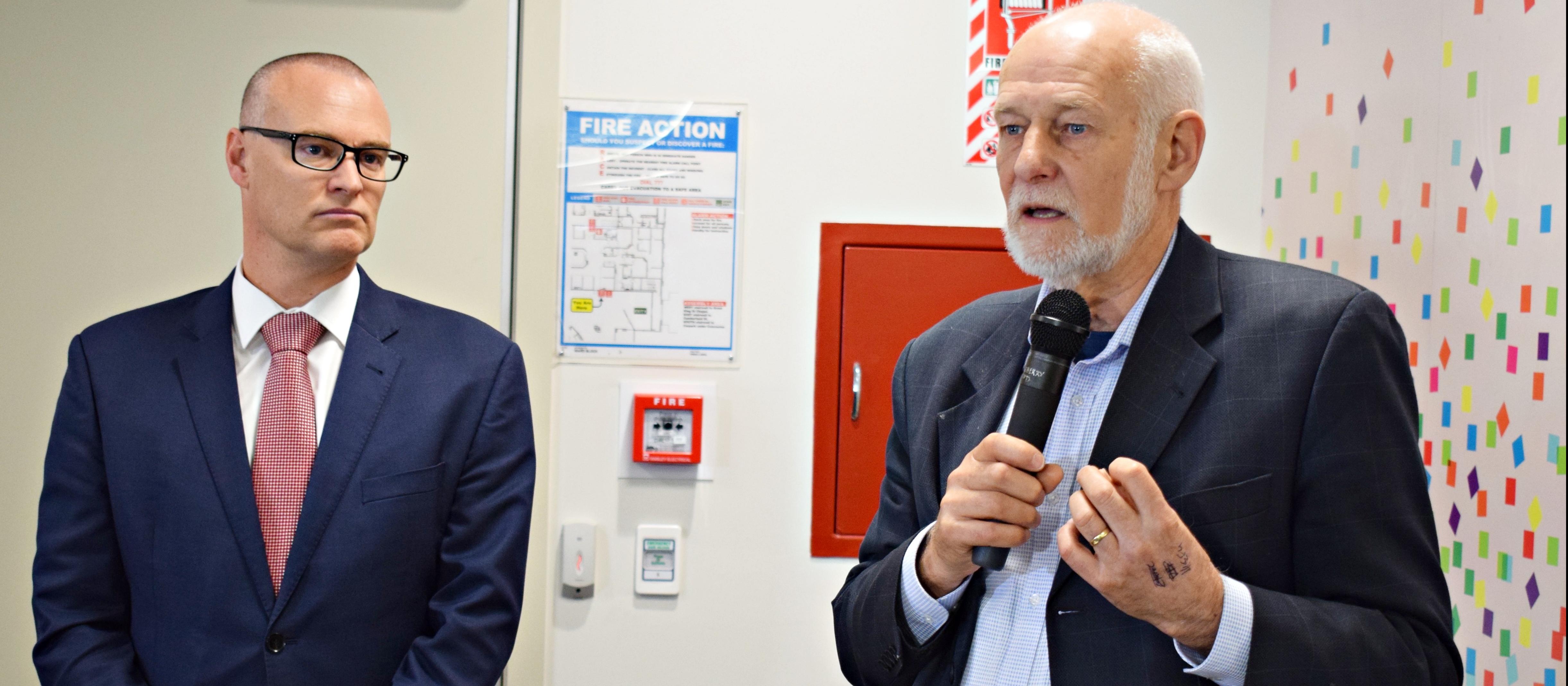 David Clark and Pete Hodgson 2018 announcement of hospital site