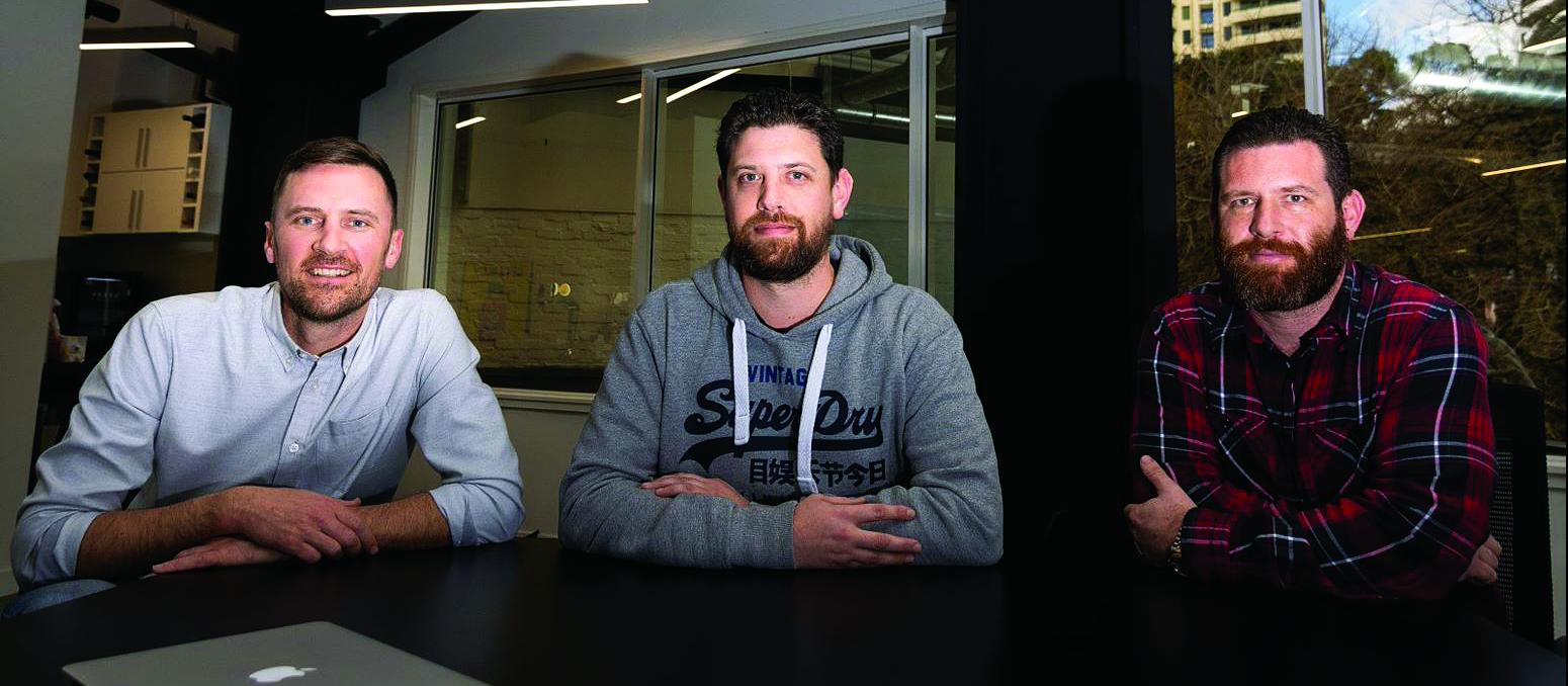 Technology strategist Phil Williams, chief executive Aaron McDonald, group general manager Jerome Faury