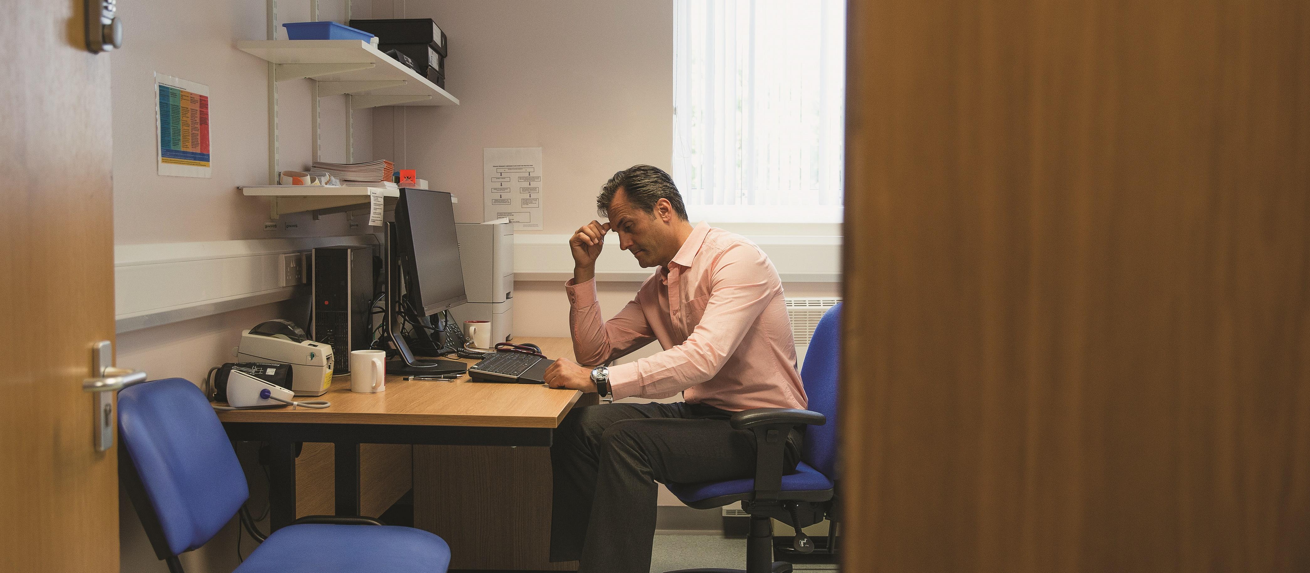 Worried doctor