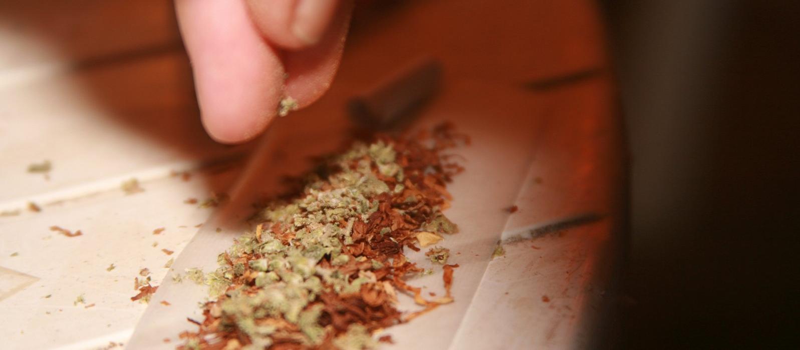 Rolling a joint, cannabis, marijuana