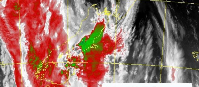 An infrared image of the weather system that battered the West Coast last week