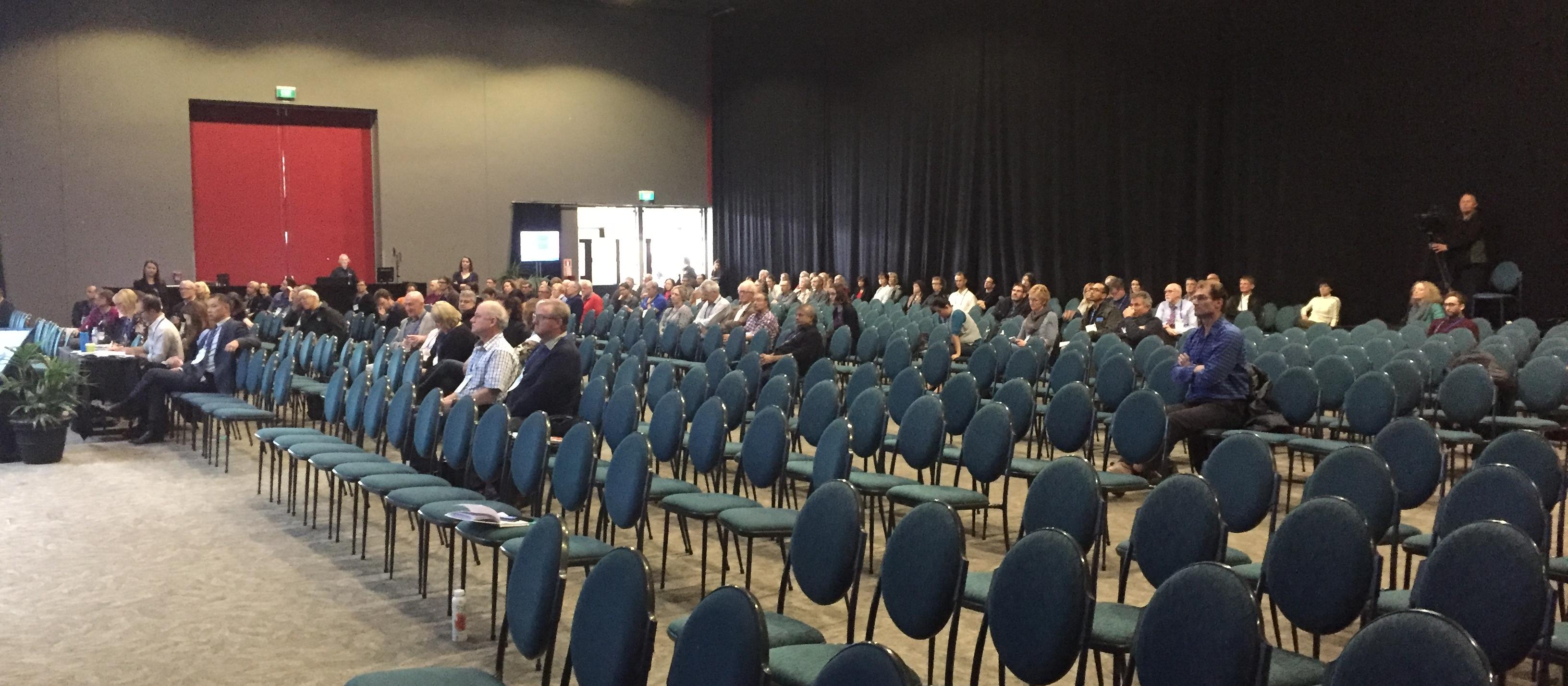 Empty chairs at the Medico-political forum