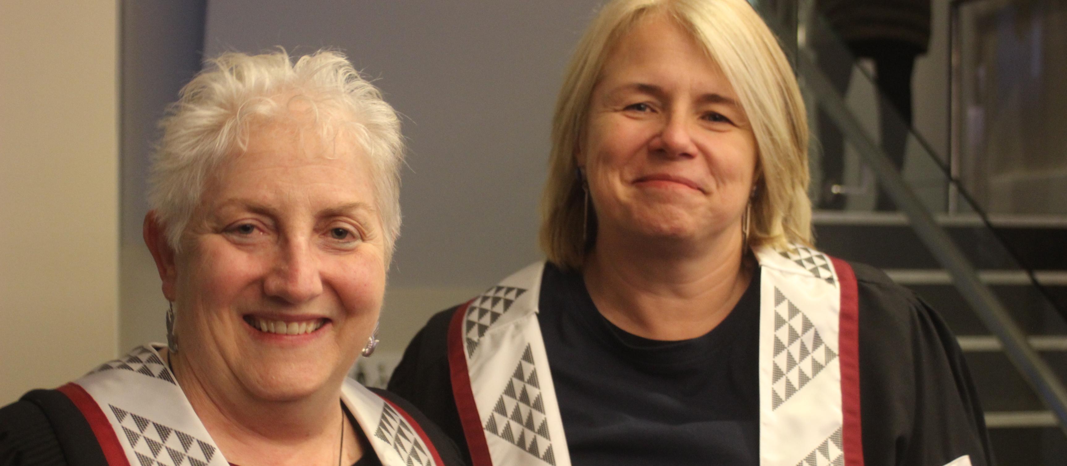 Dunedin GP and 2019 RNZCGP orator Jill McIlraith with Te Awamutu GP Liiza Lack
