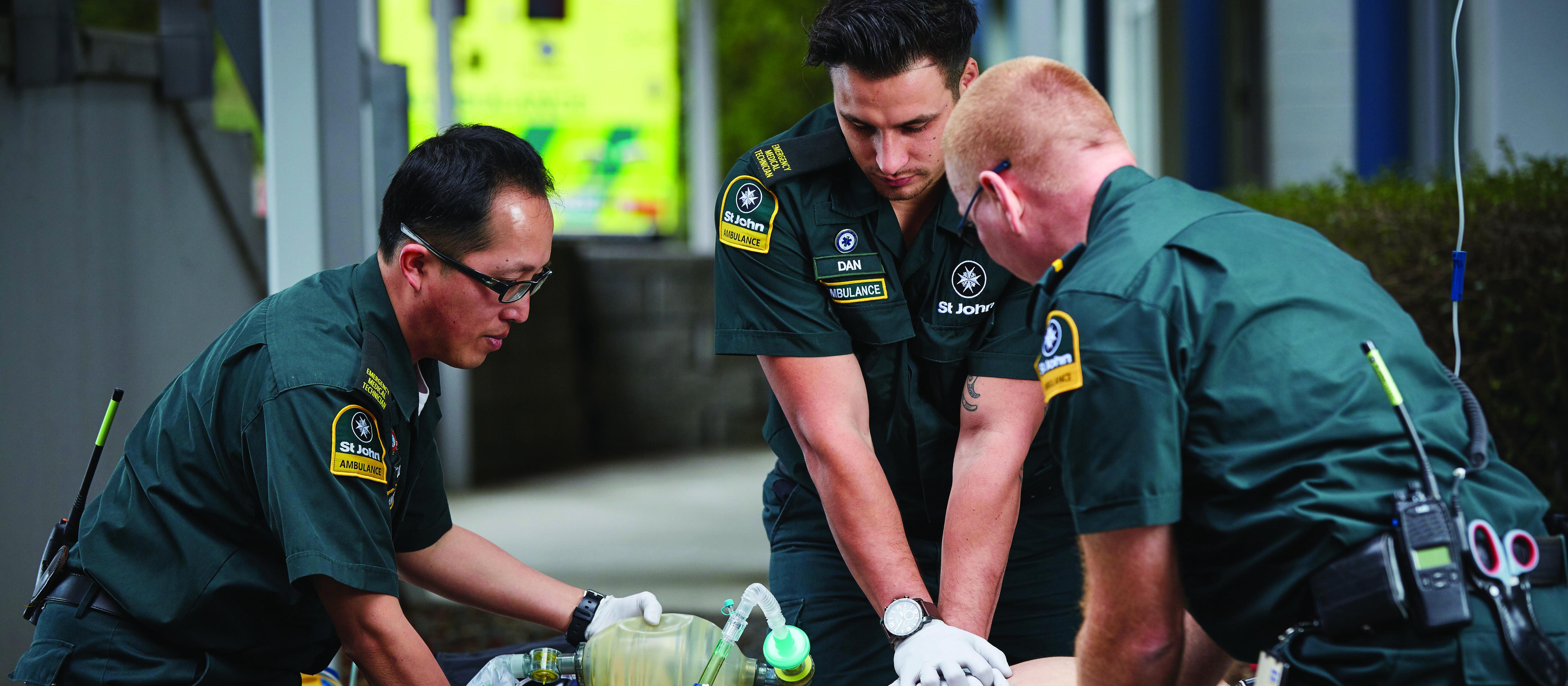 Paramedics perform CPR