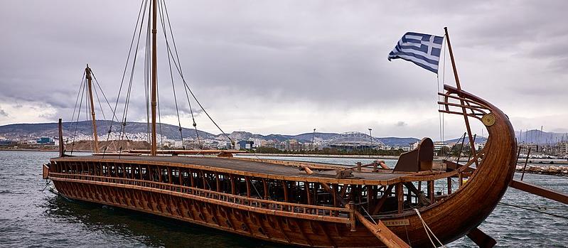 reconstructed ancient Athenian trireme Olympias [photo: George E. Koronaios] 