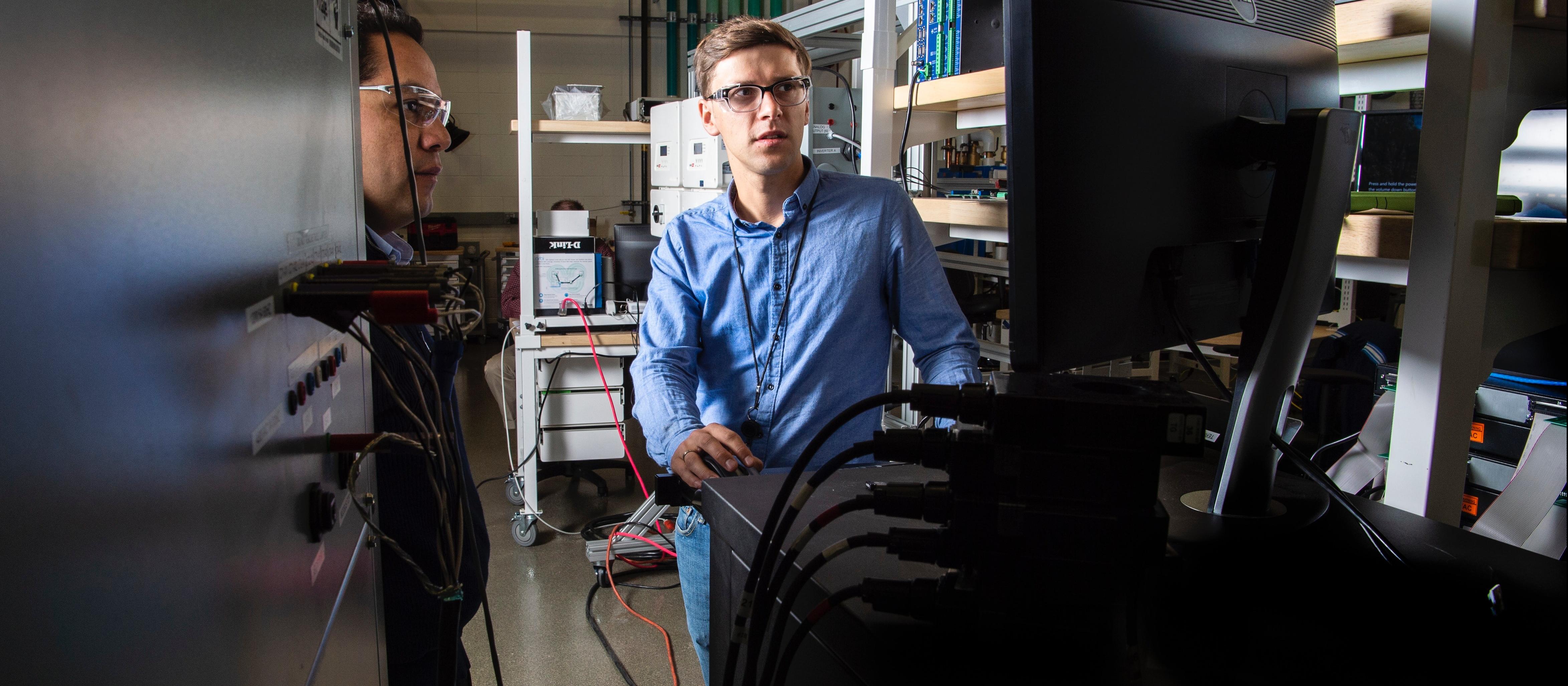 Researcher at a computer