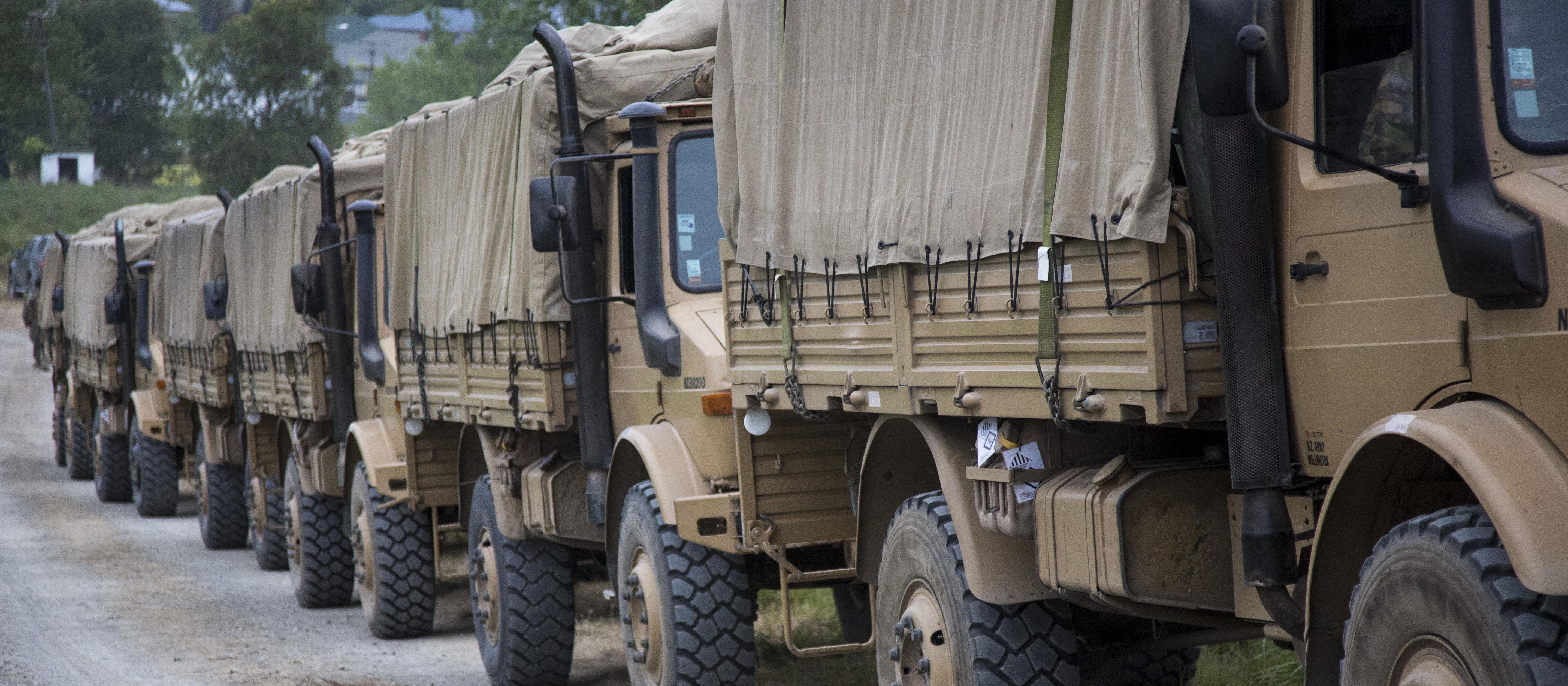 Royal New Zealand Army Unimog trucks