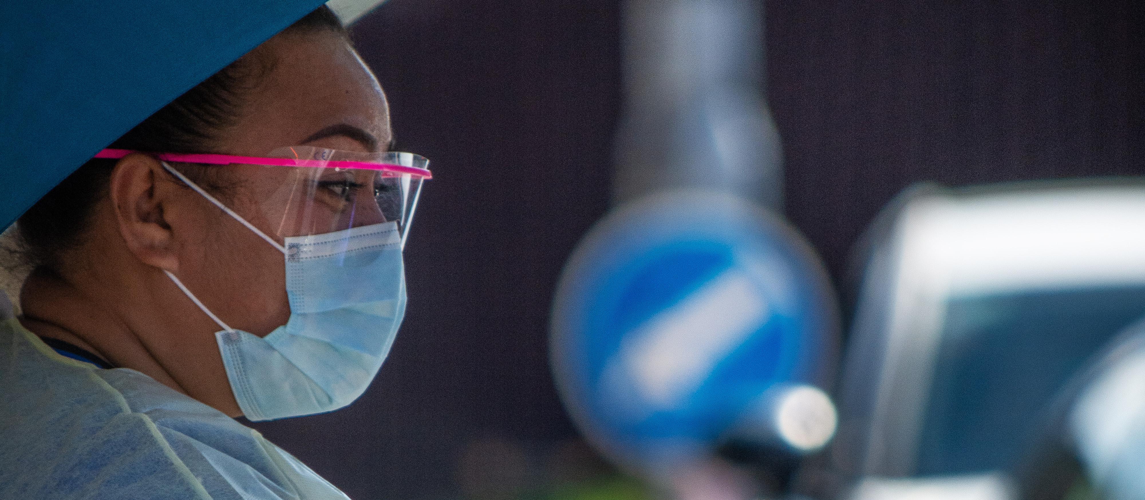 Luseane Hunt conducts initial drive through COVID-19 screening
