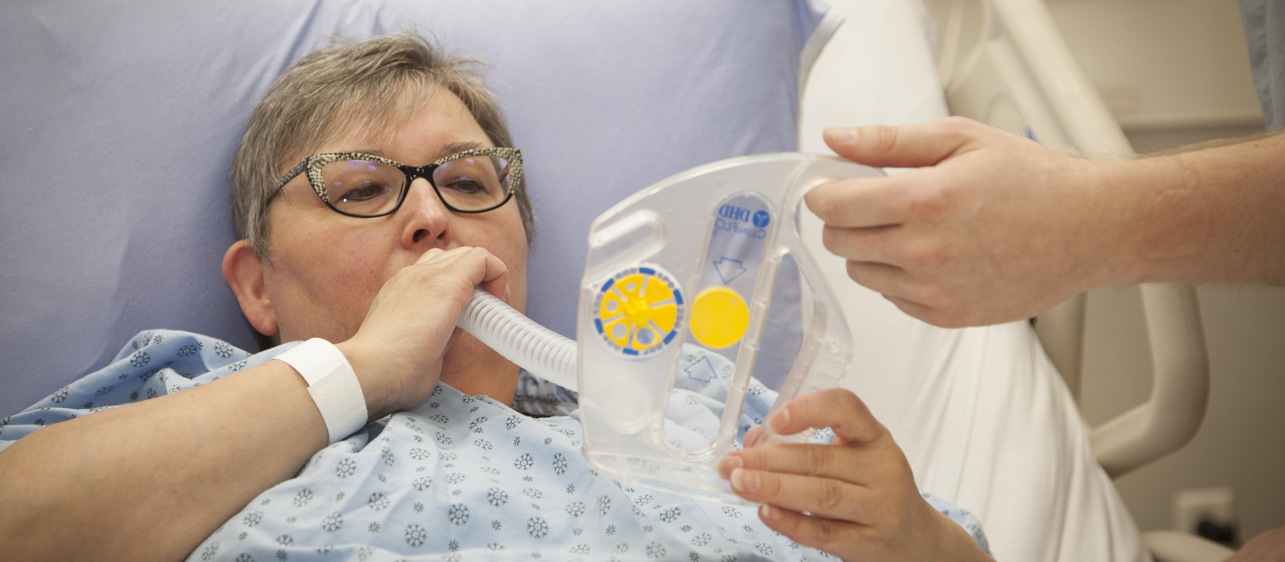 Obese woman in hospital