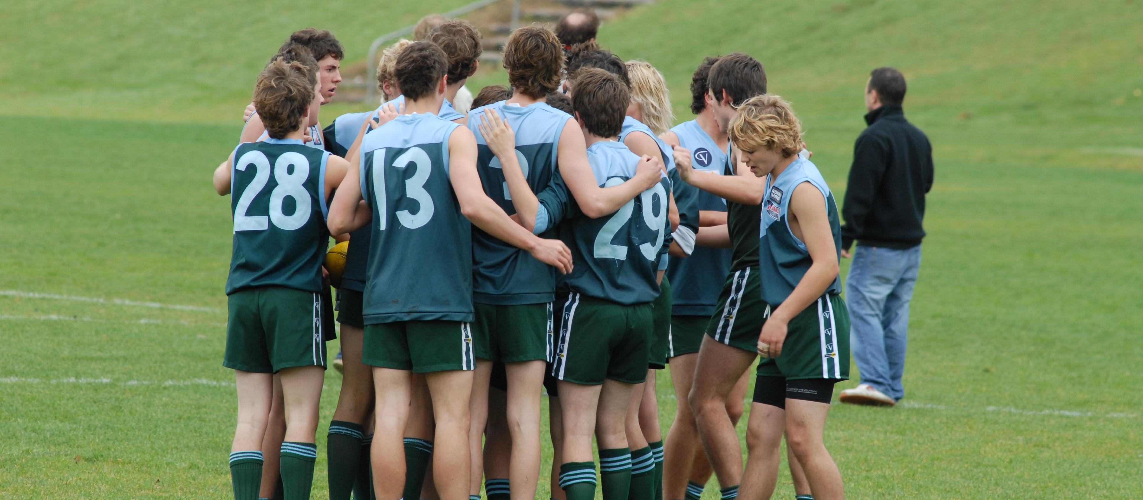 Sports team huddle