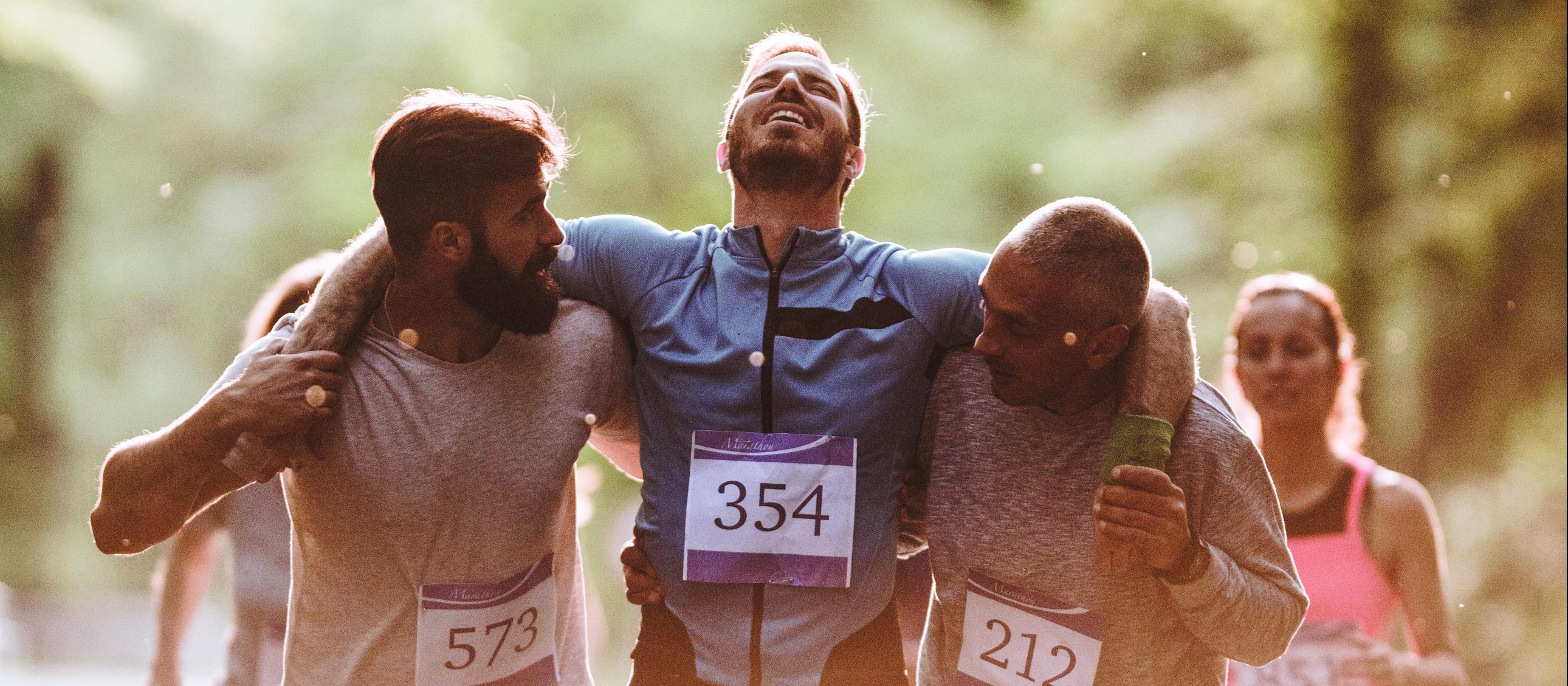 Athletes running, muscle cramps