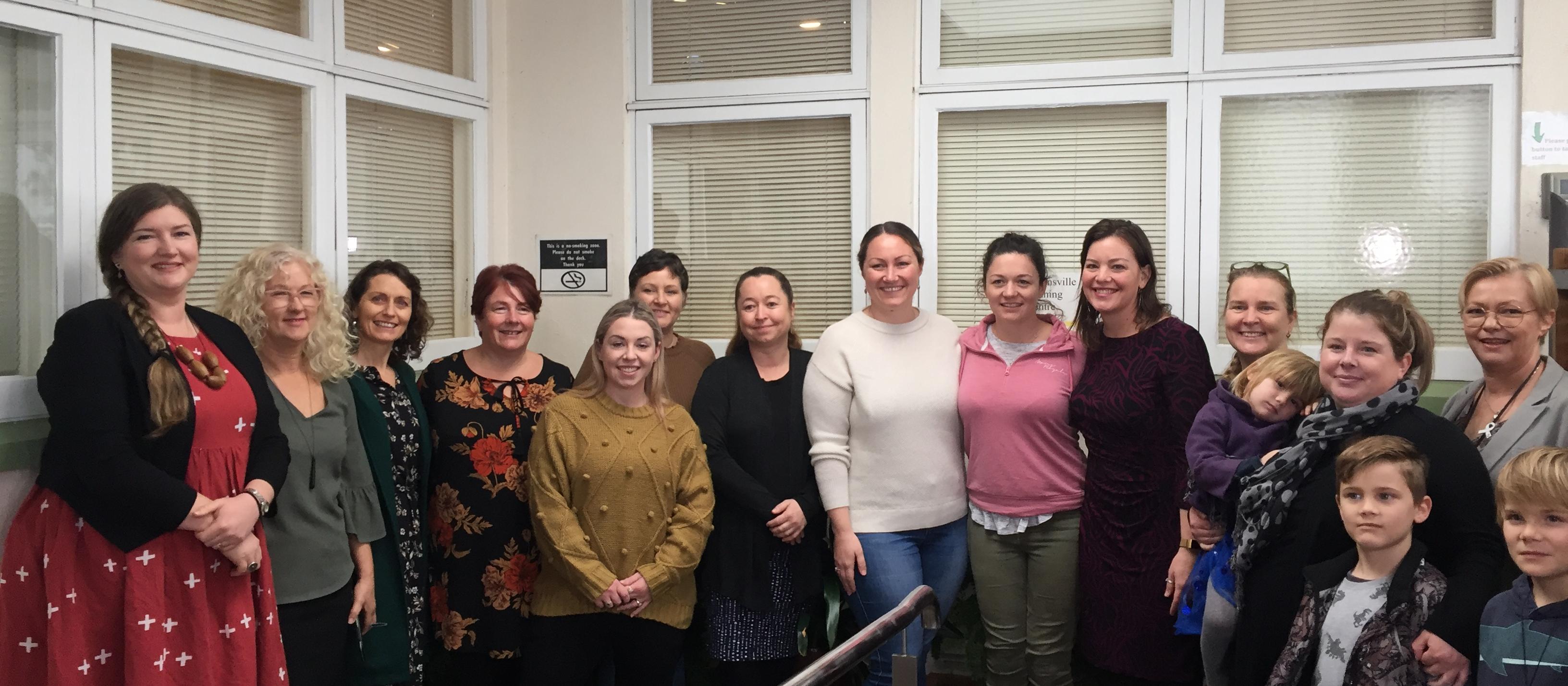 Julie Anne Genter with midwives at Helensville birthing centre