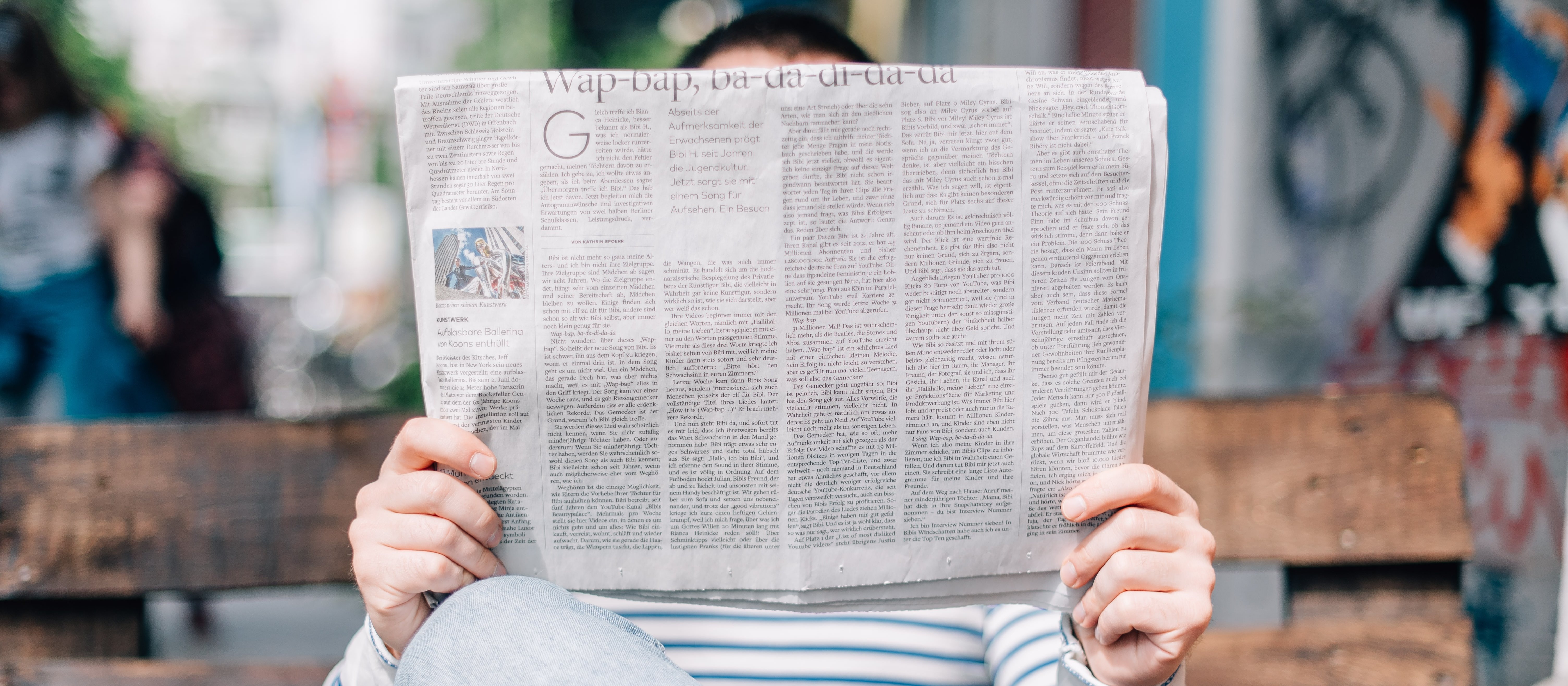 Man reading a newspaper