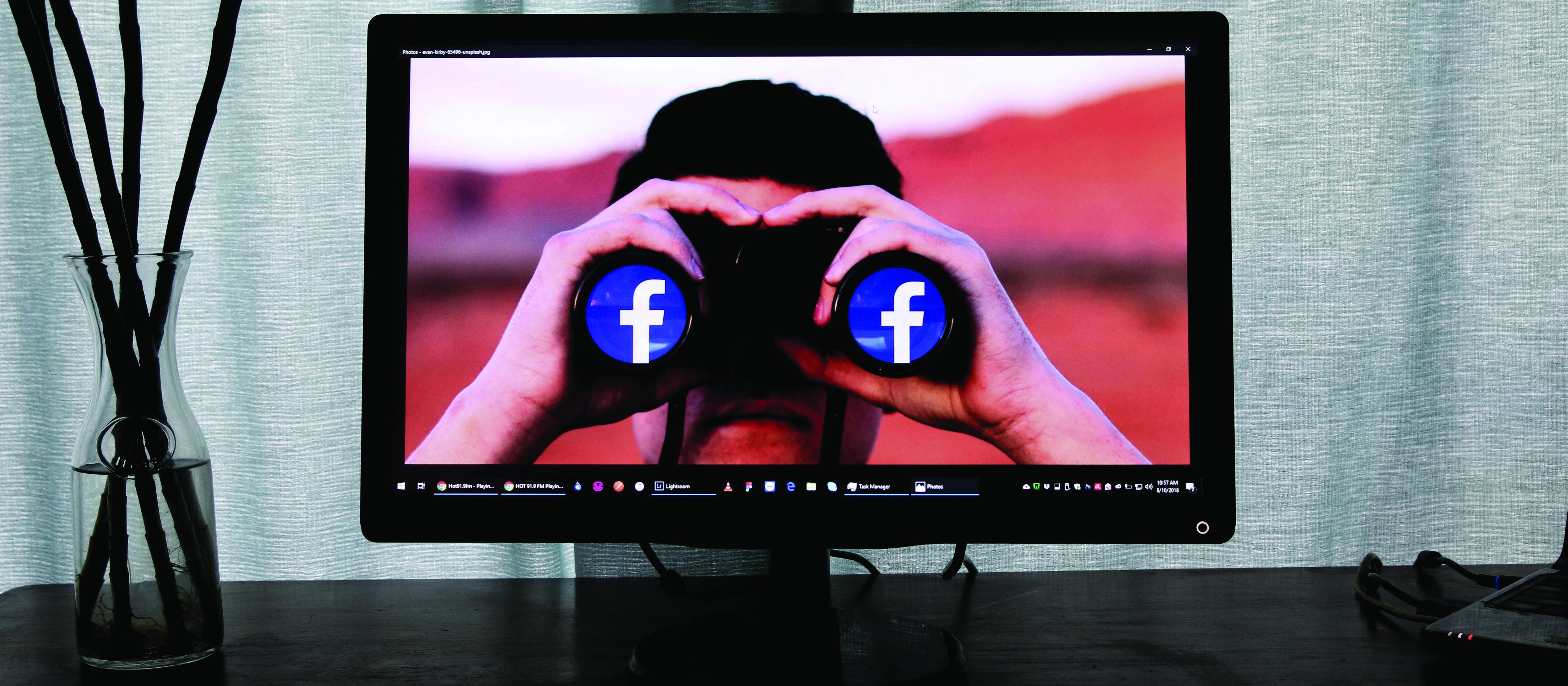 Facebook, social media, binoculars