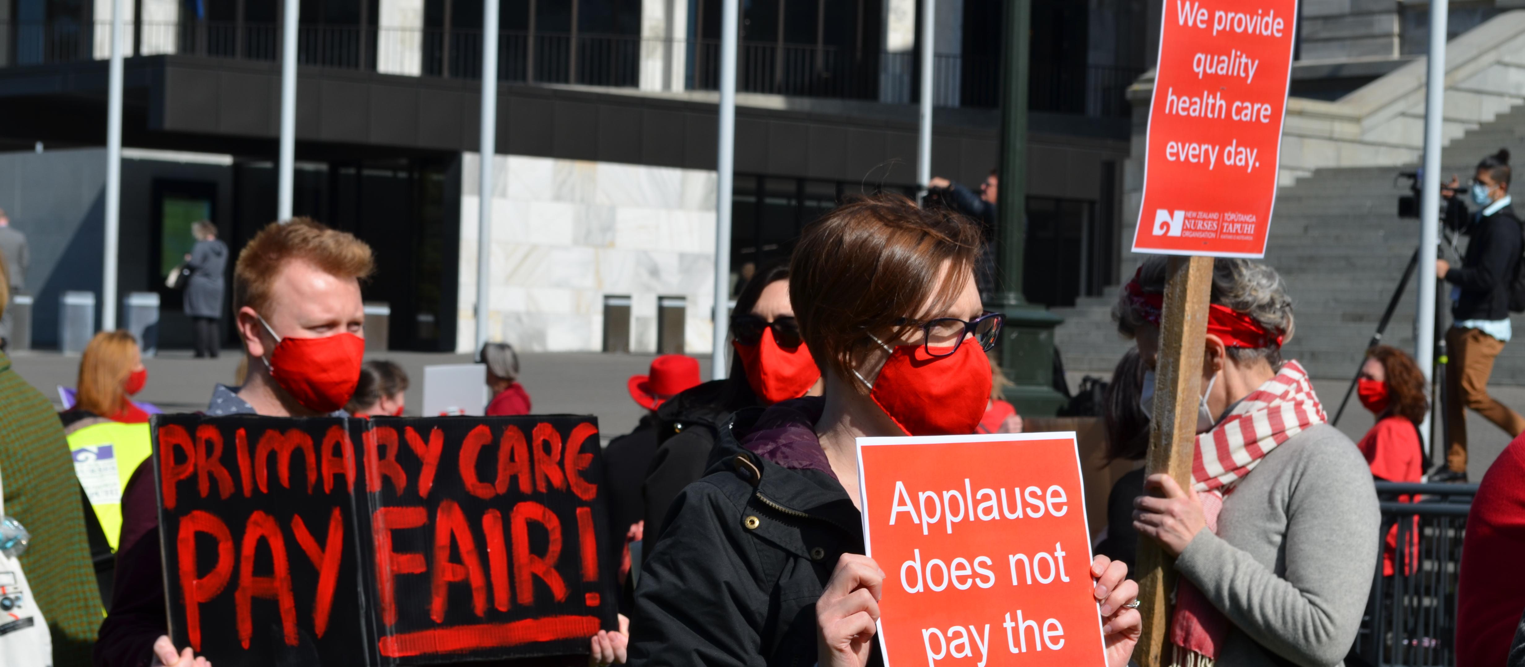 Pay Parity Strike Protest Nurses NZNO Parliament