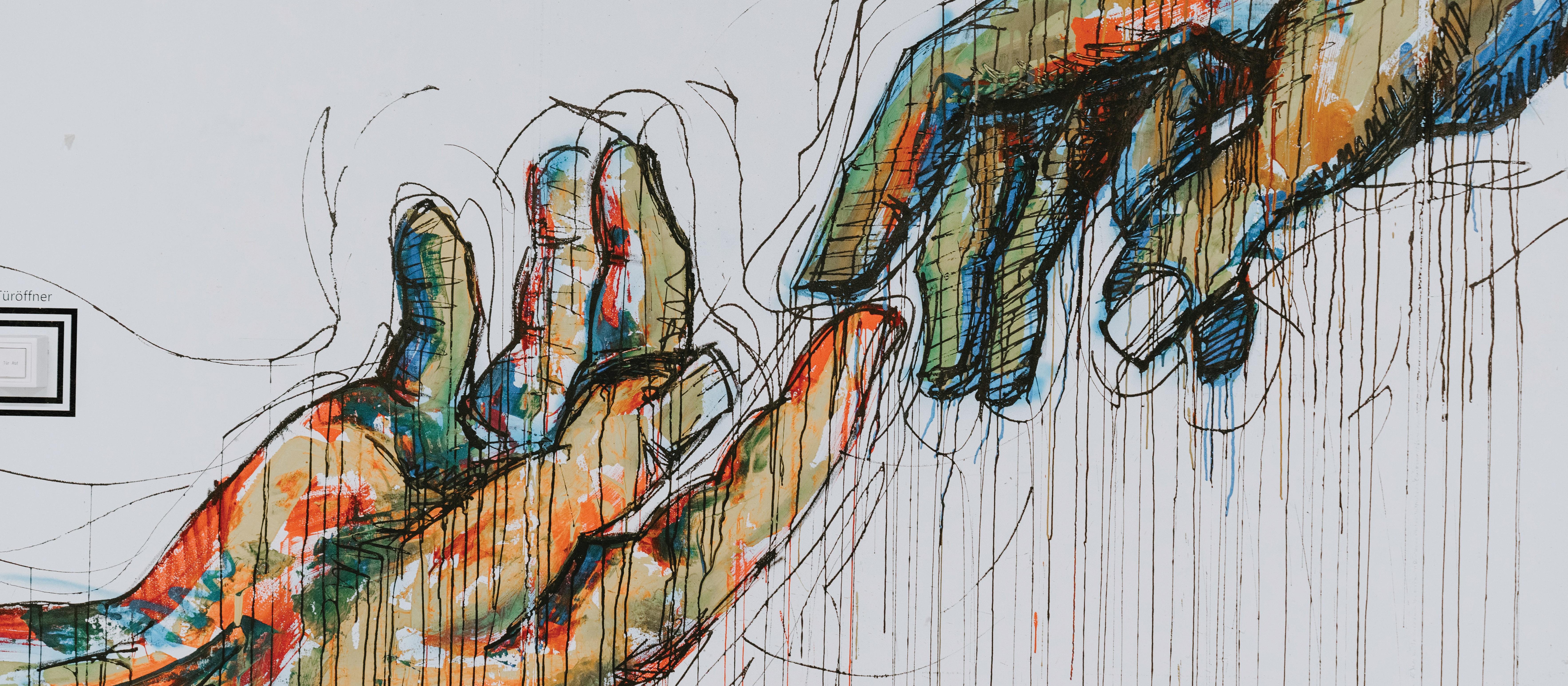 Hands reaching for each other