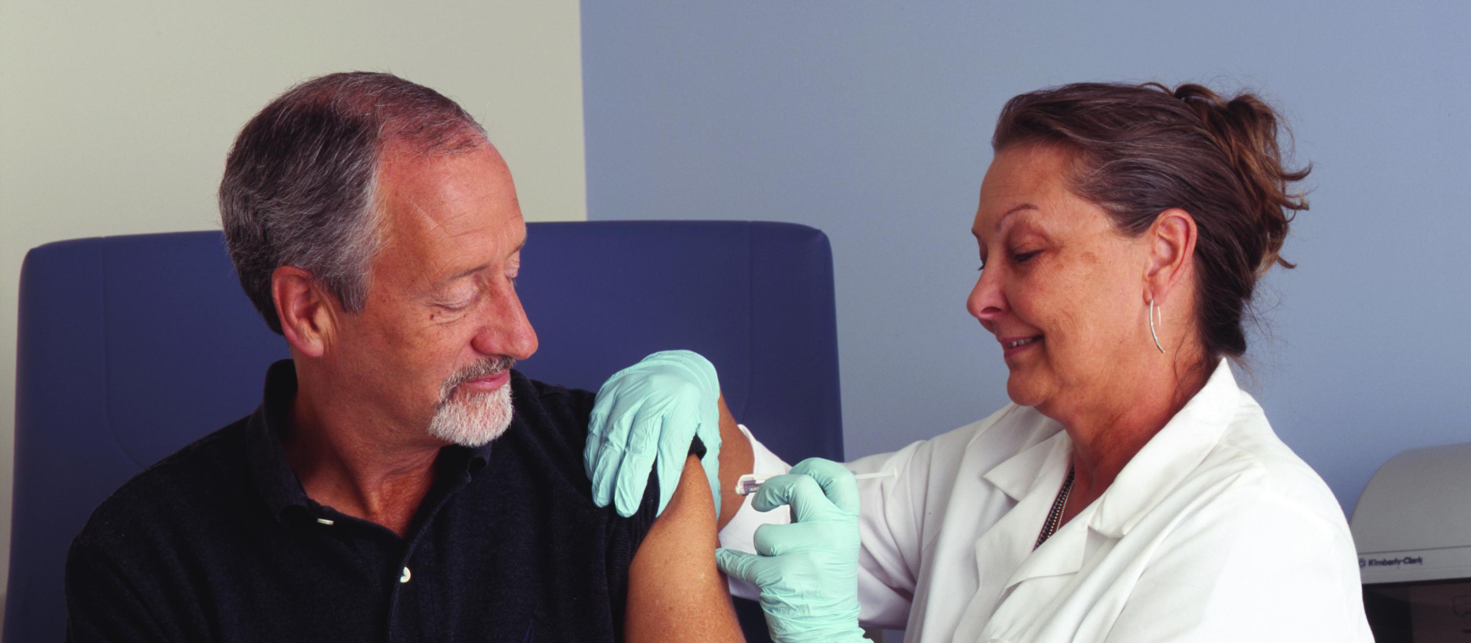 Nurse administers a vaccine