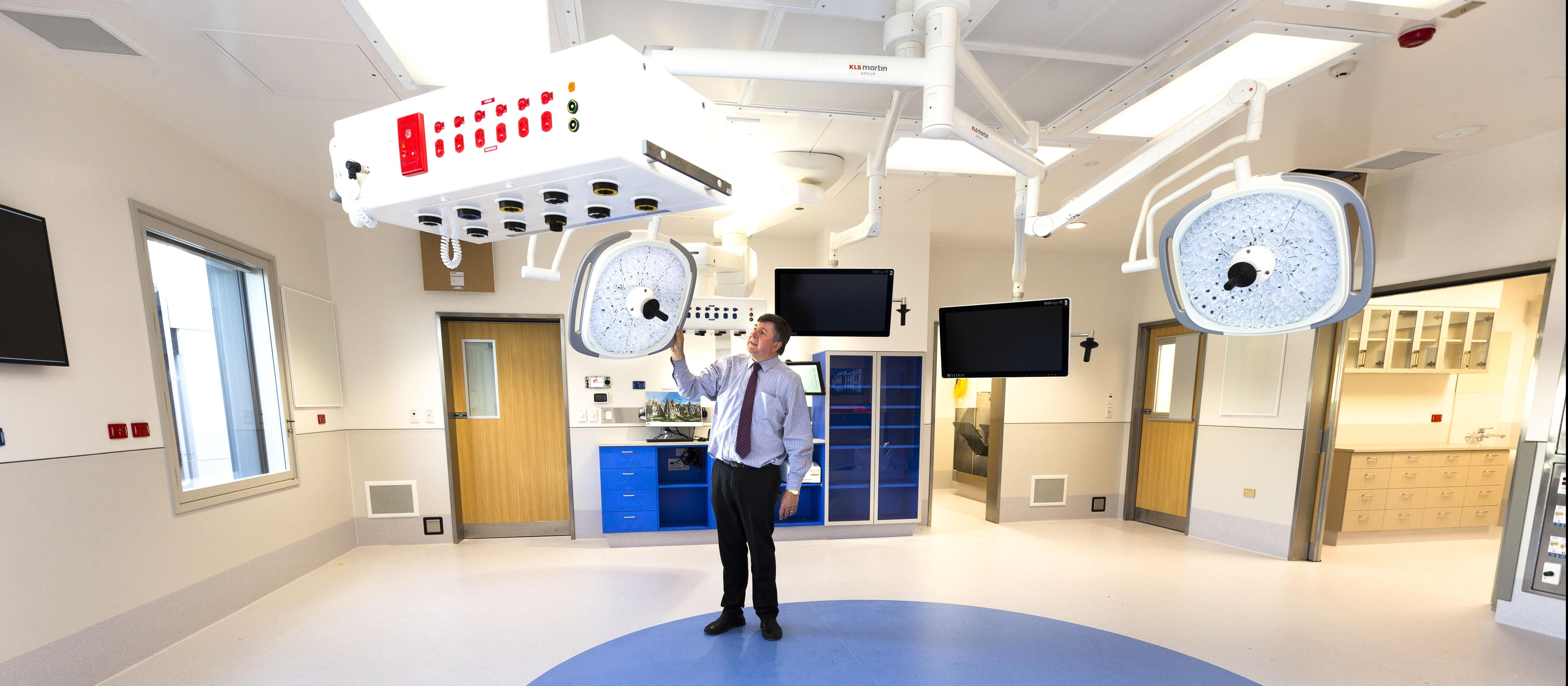 St George's Hospital chief executive Greg Brooks in new operating theatre