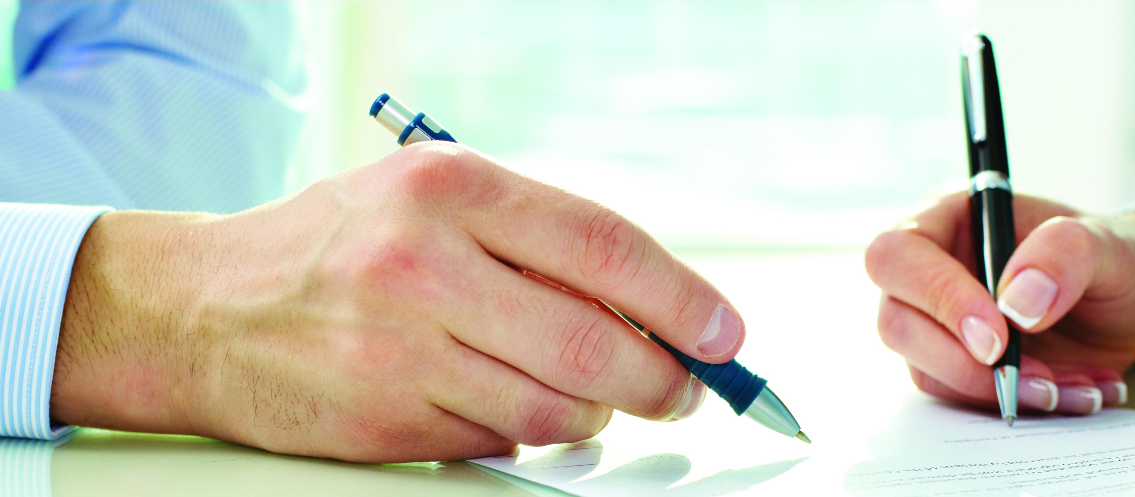 Writing, signing documents