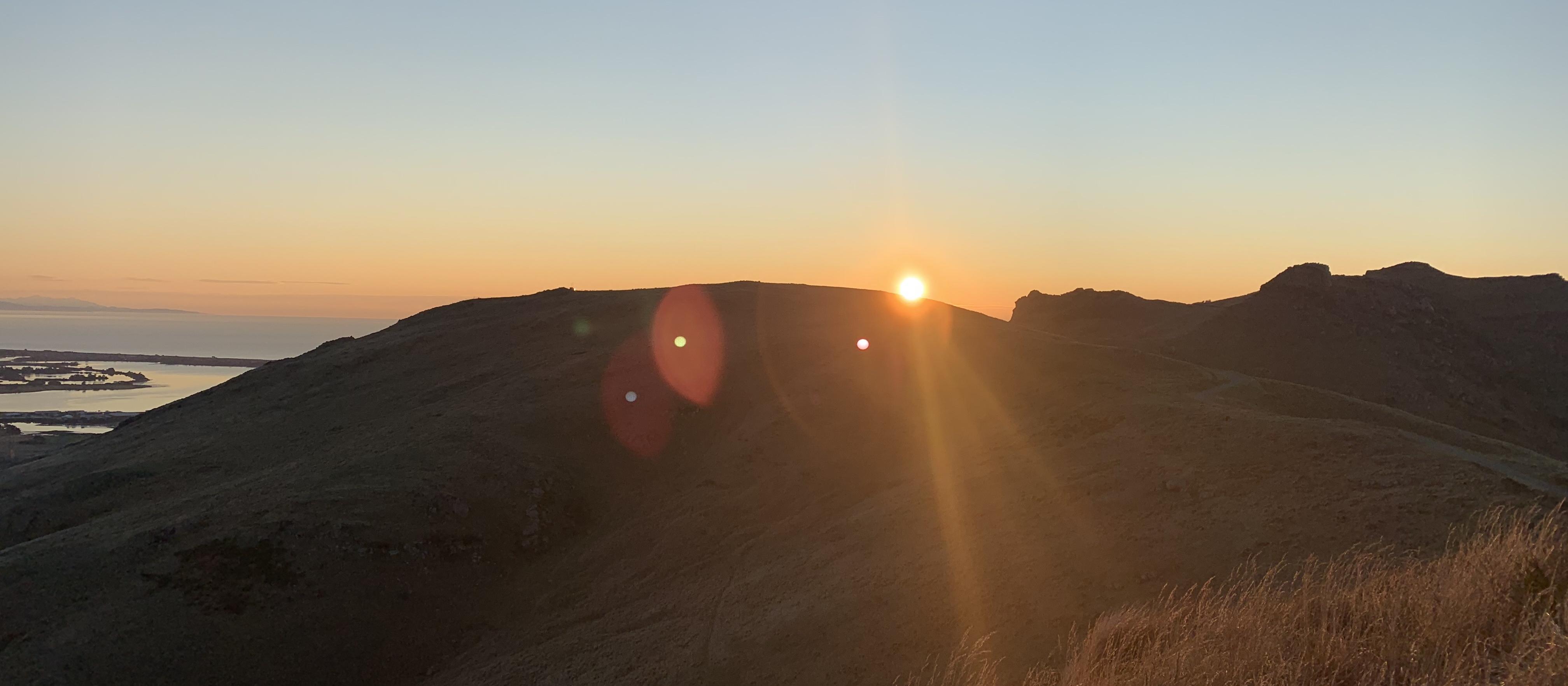 Sunrise from Rapaki Track in Christchurch