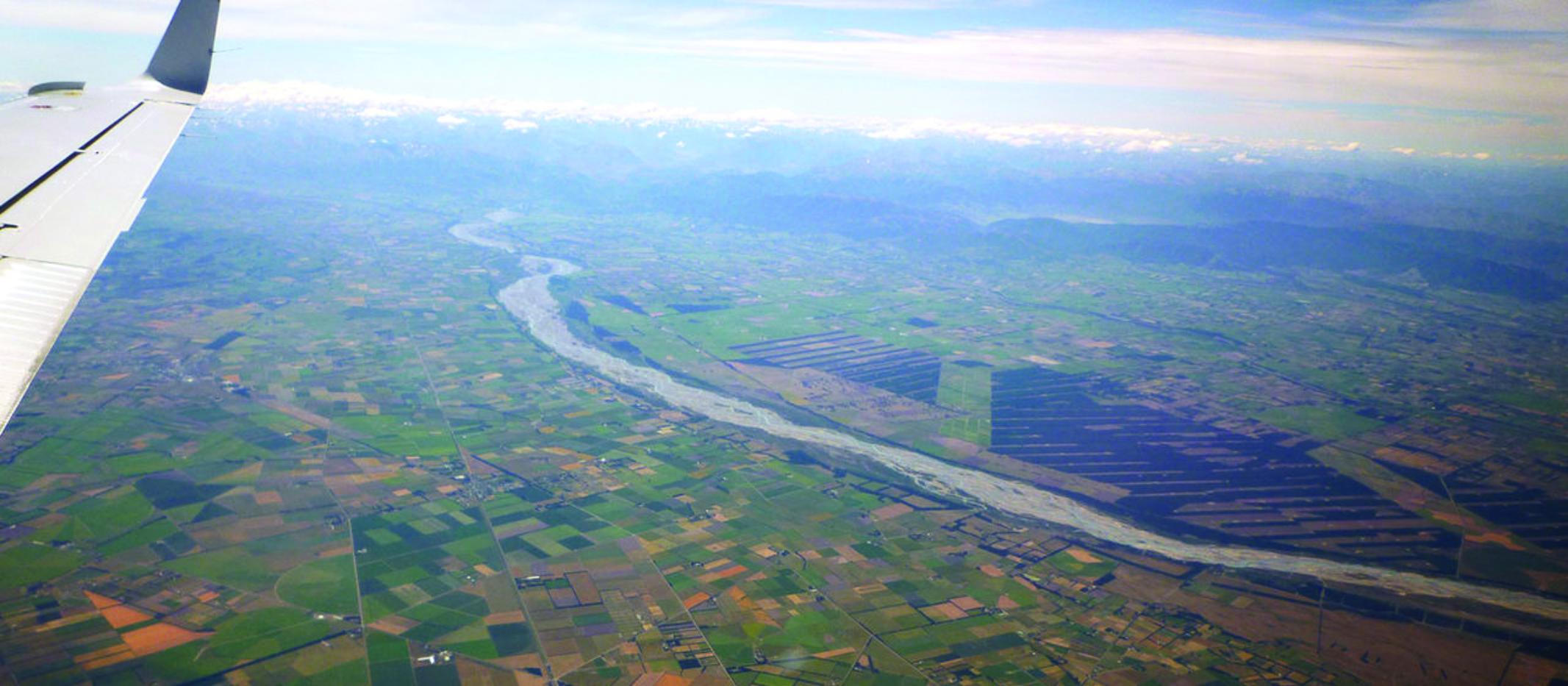 Canterbury plains NZ, aerial shot