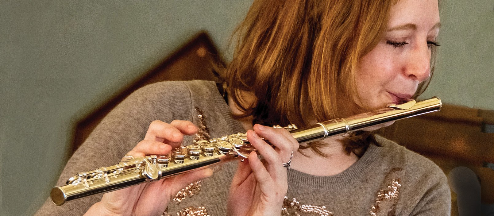 Laura Gilding, GP, Gisborne, playing the flute