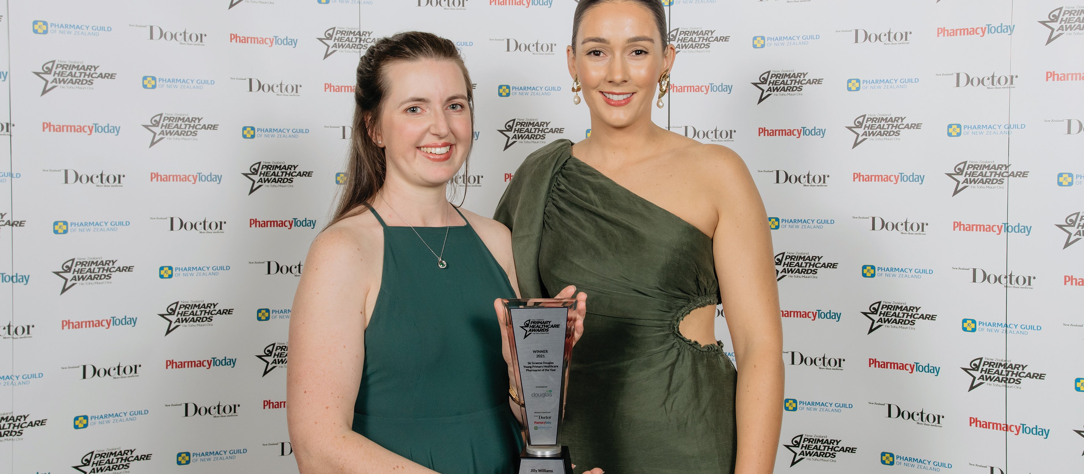 Jilly Williams, pharmacist from Kaikohe with Katherine Douglas of Douglas Pharmaceuticals at the NZPHA
