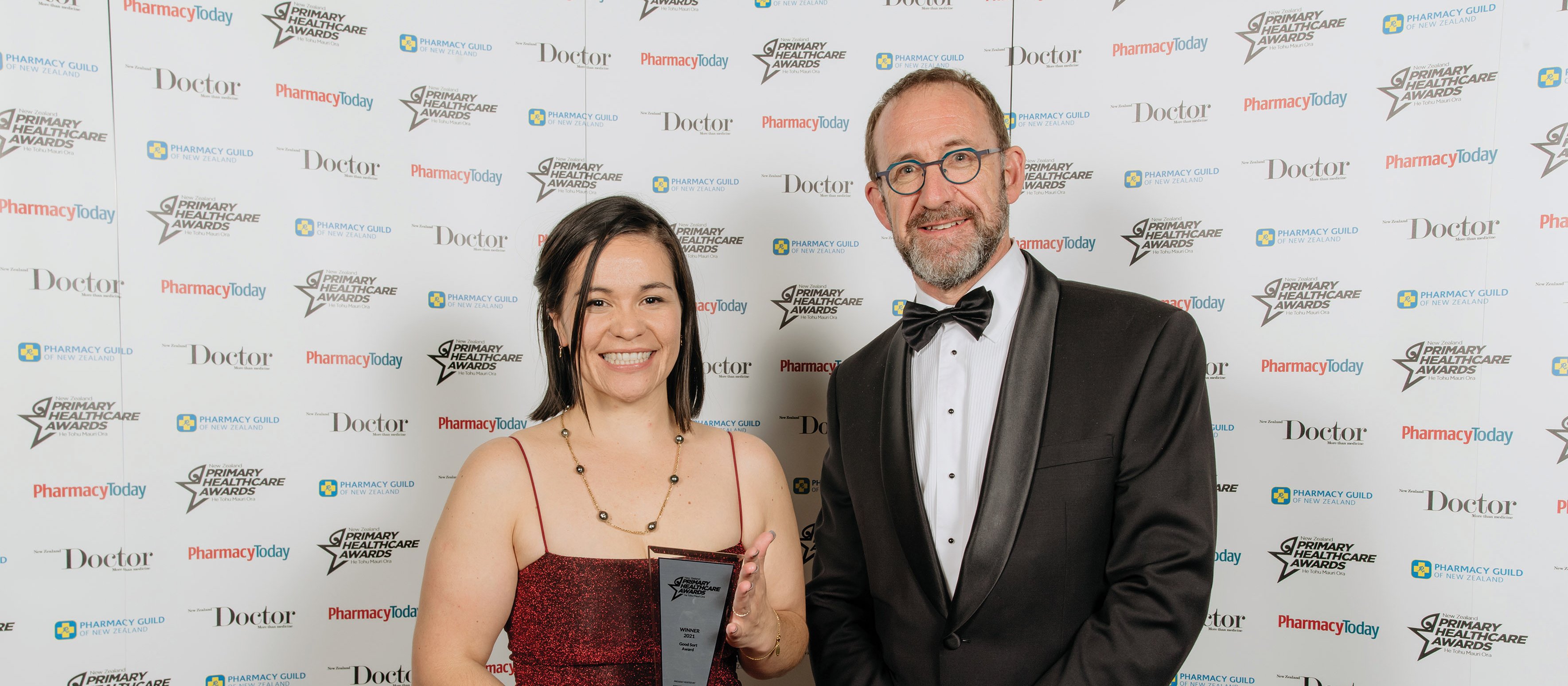 Donna Kielar of National Hauora Coalition and Andrew Little at the NZPHA