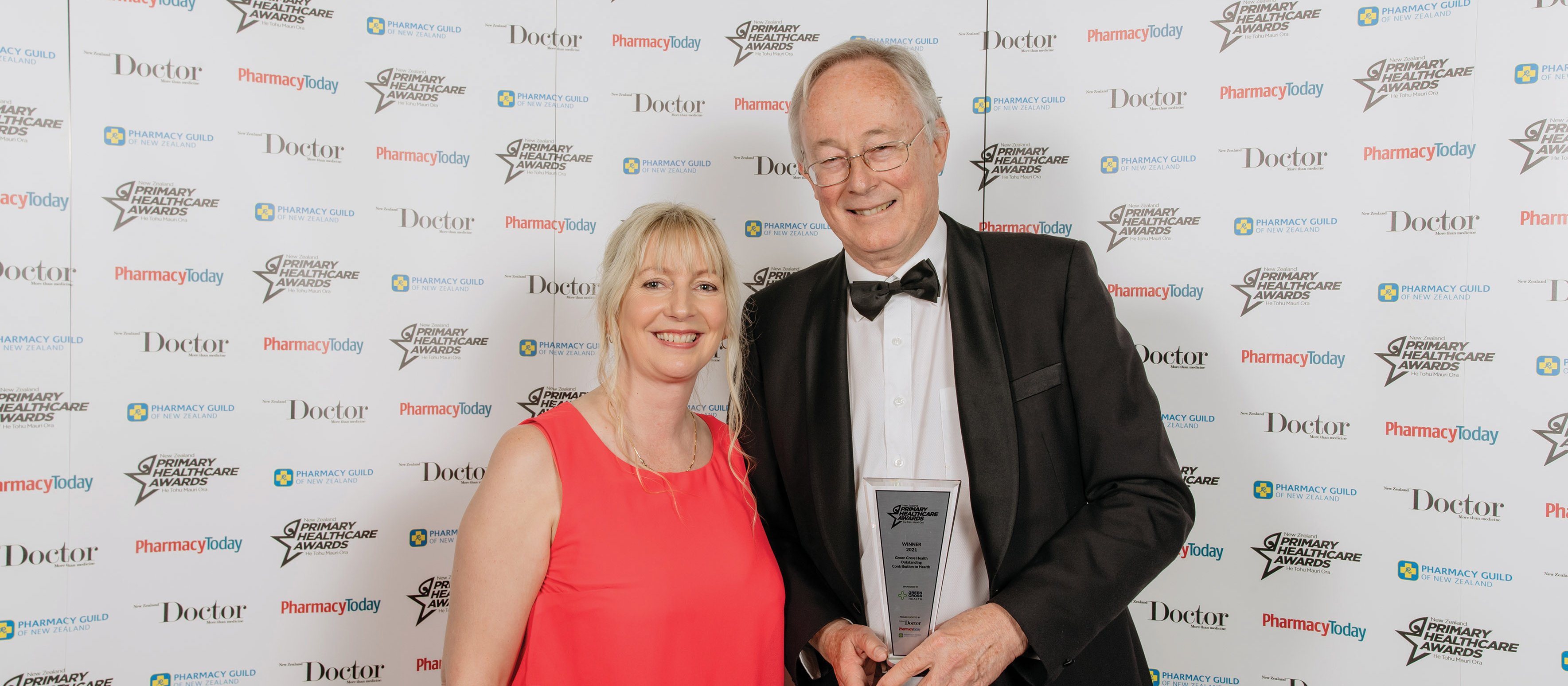 Rachael Newfield of Green Cross Health with Bruce Arroll