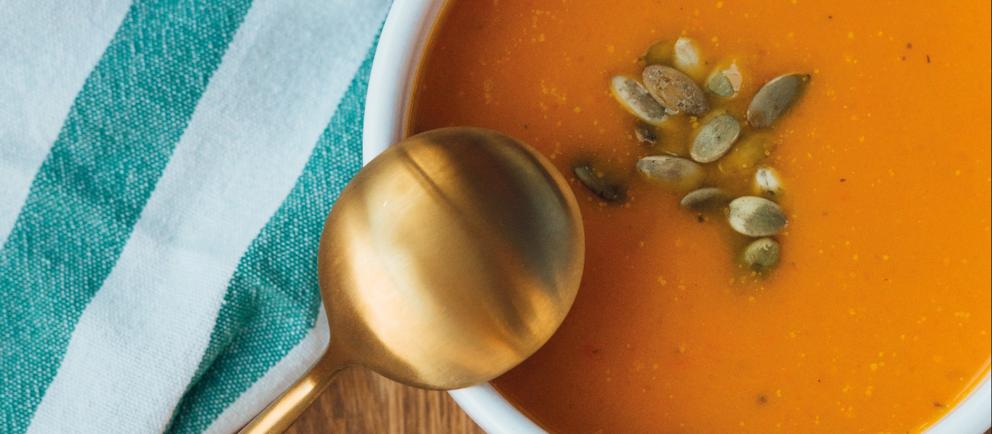 Soup sprinkled with nuts or seeds can do more than just warm you up in winter
