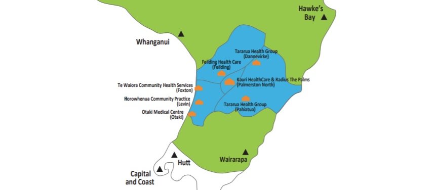 MidCentral DHB map