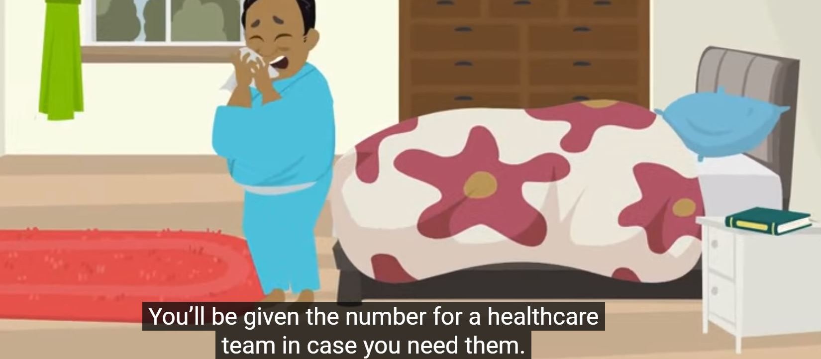 Health Navigator video - managing symptoms and calling for help