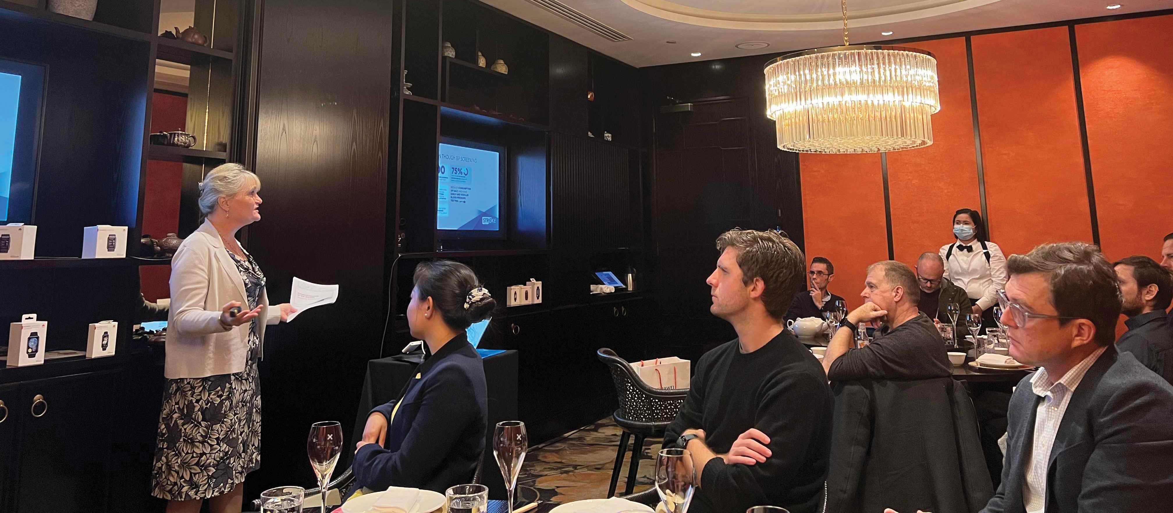 Jo Lambert presenting at HUAWEI product launch