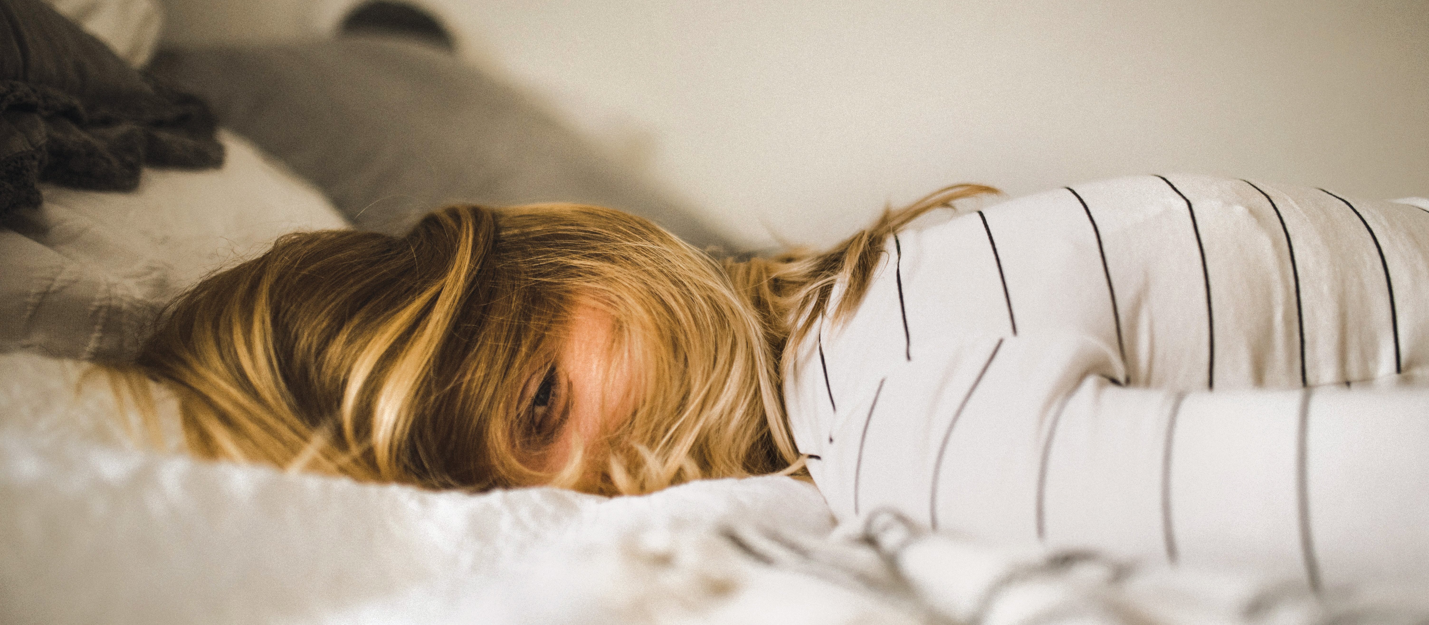 Teenage girl on bed