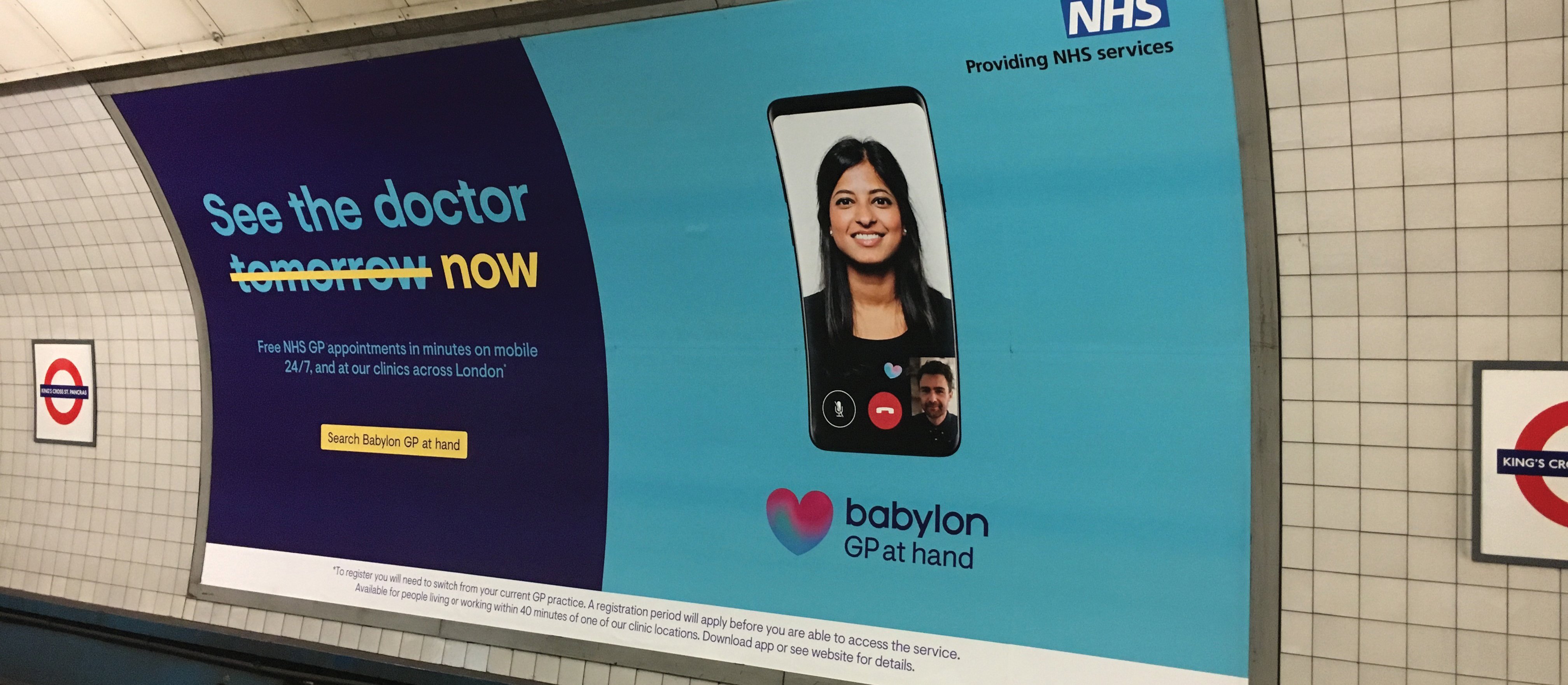 Babylon health London tube dec 2018