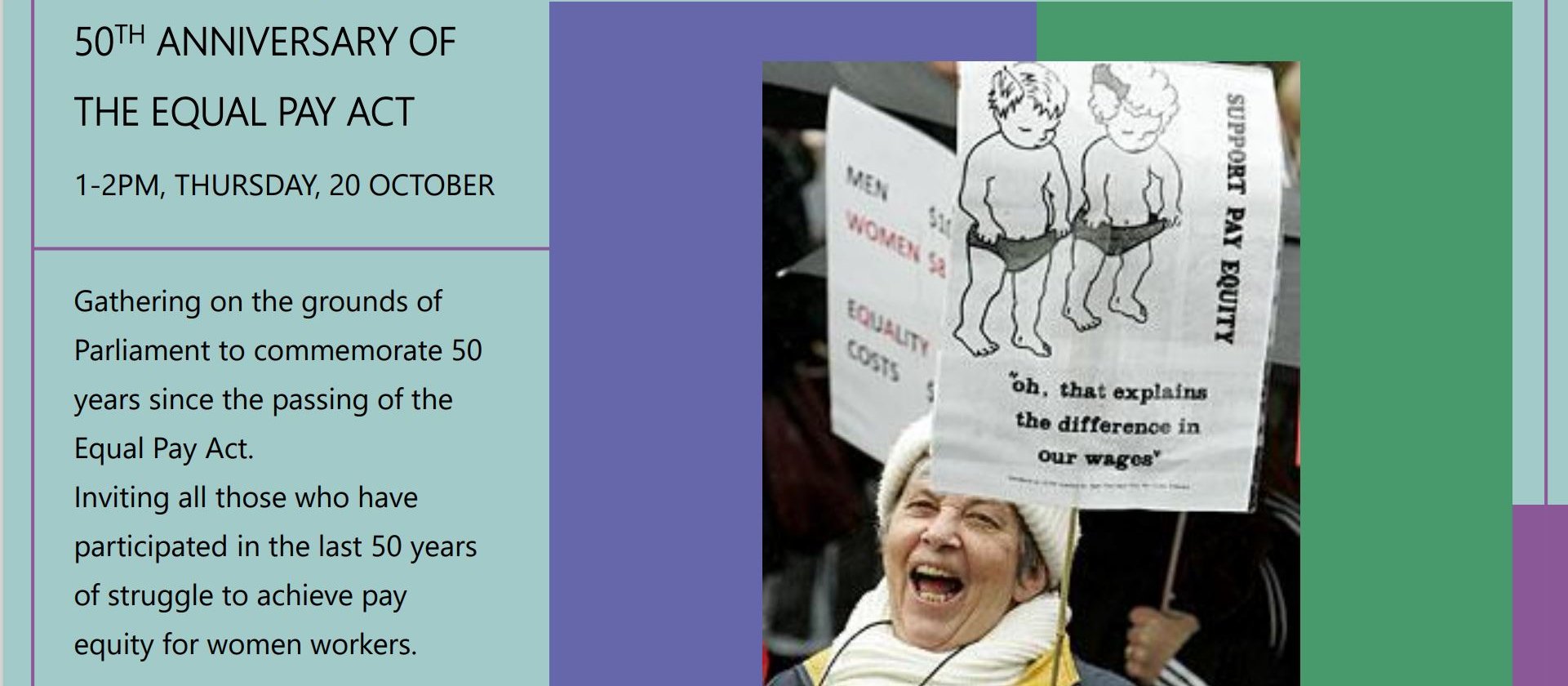 Equal Pay 50th Anniversary poster