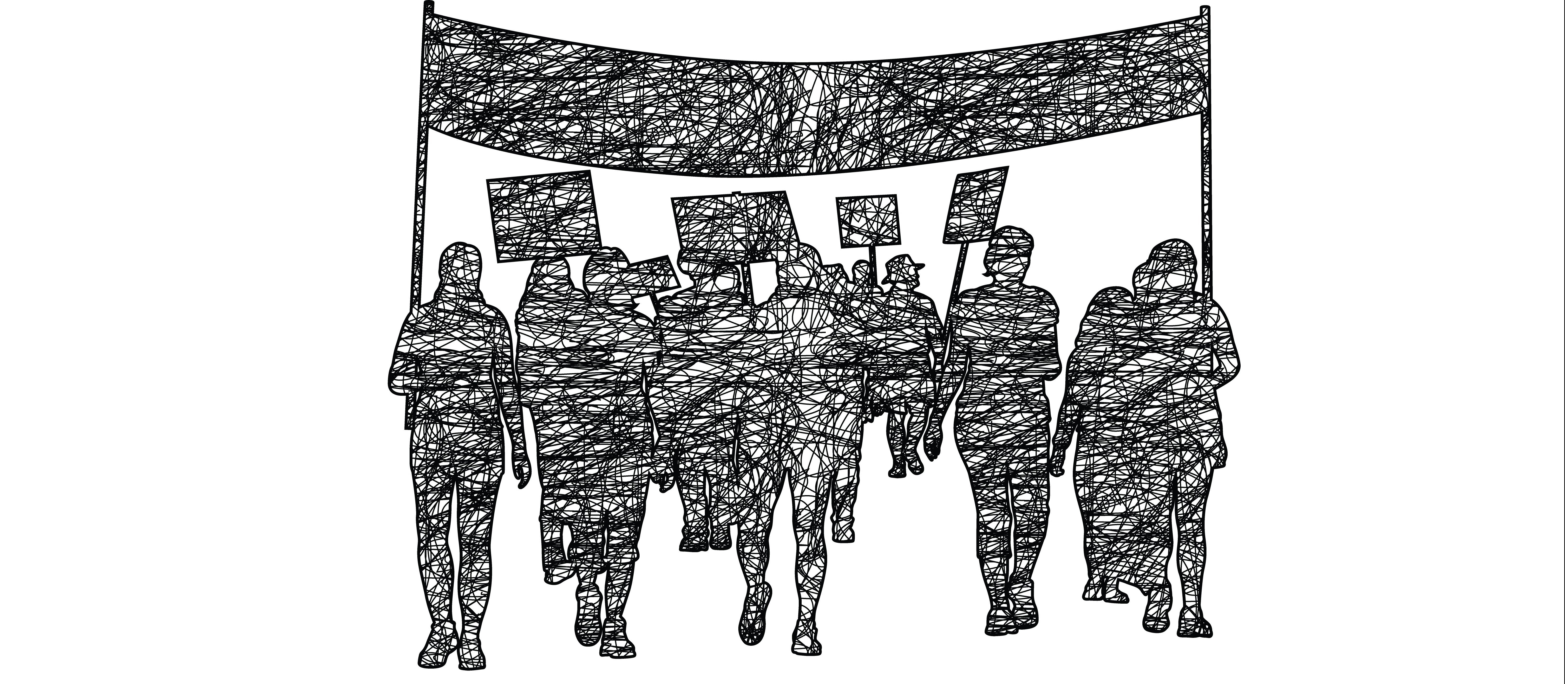 People on strike