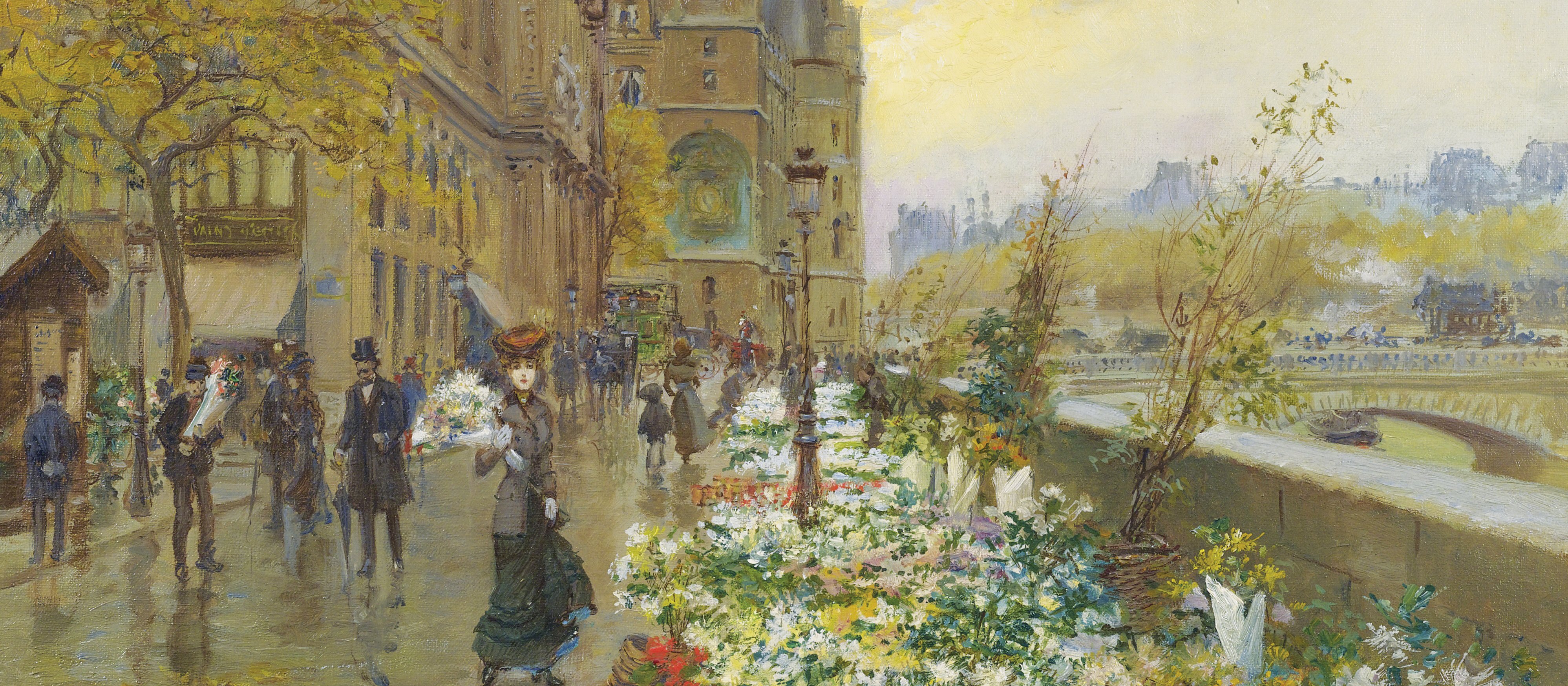 Georges Stein Flower Market on Wikimedia Commons public domain