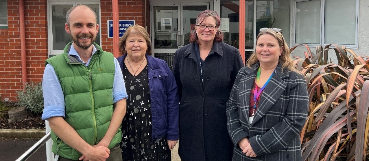 Nephrologist Dr Scott Crawford, Te Pare ō Toi health navigator Marie Tata, clinical application trainer Amanda Chapman and renal scheduler Paula Sidwell