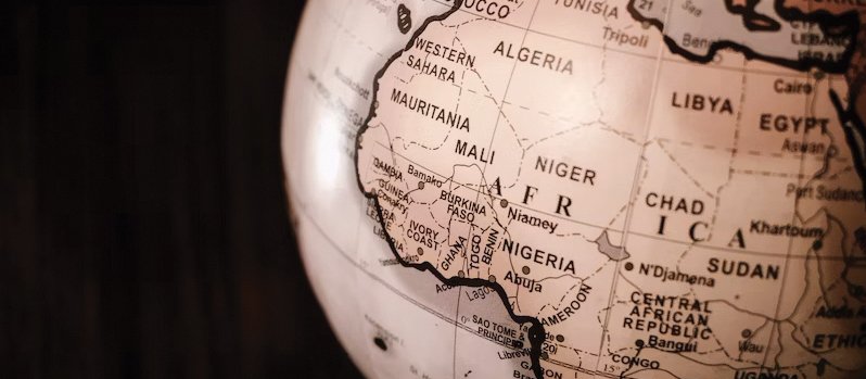Africa on globe CR James Wiseman on Unsplash