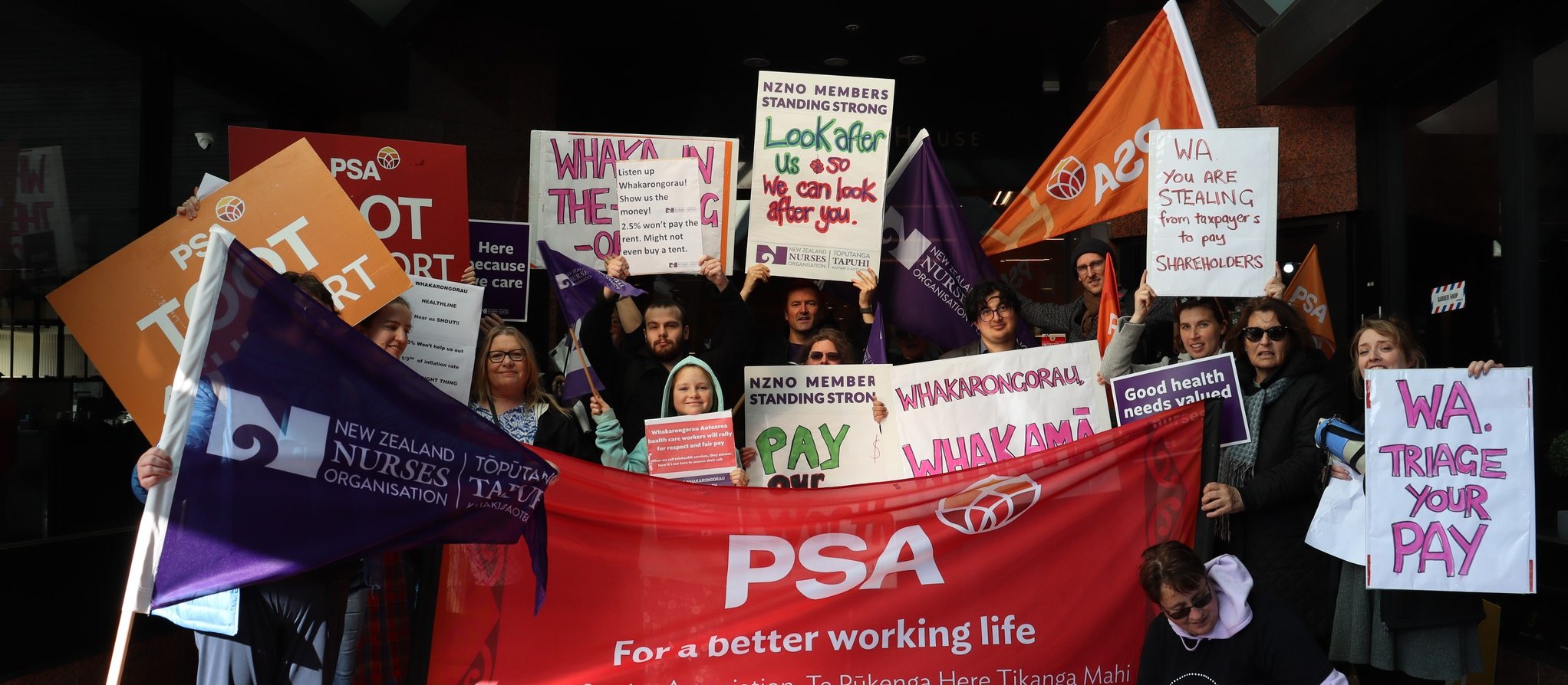 Whakarongorau PSA NZNO member rally 1 Sept 2023