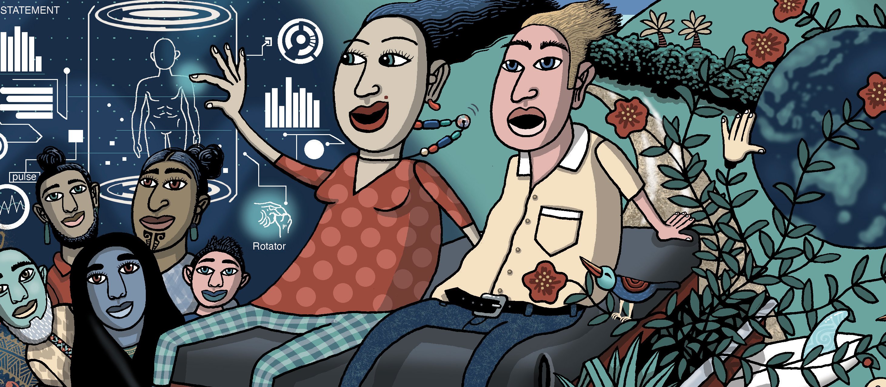 Two people riding on a tool box towards 2024